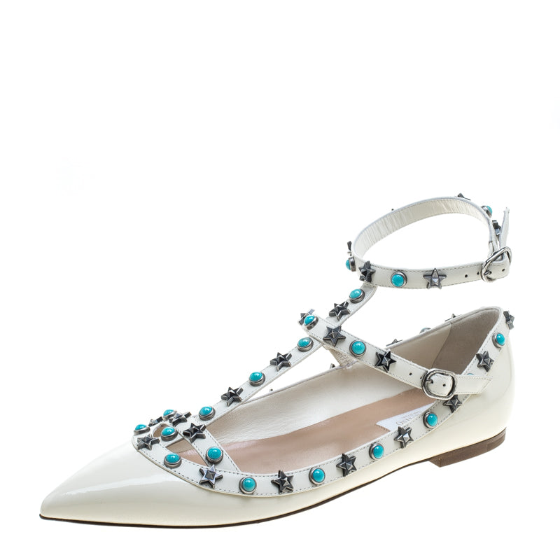 Valentino Star Rolling Rockstud Cage Flats