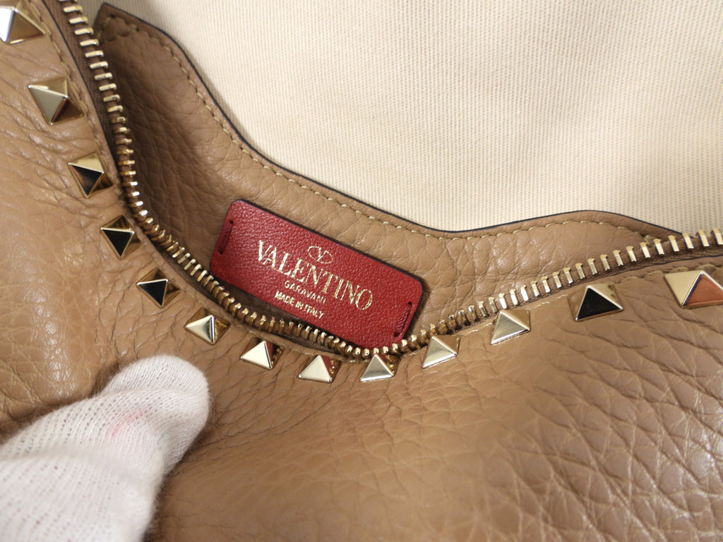 Valentino Beige Rock Stud Belt Bag