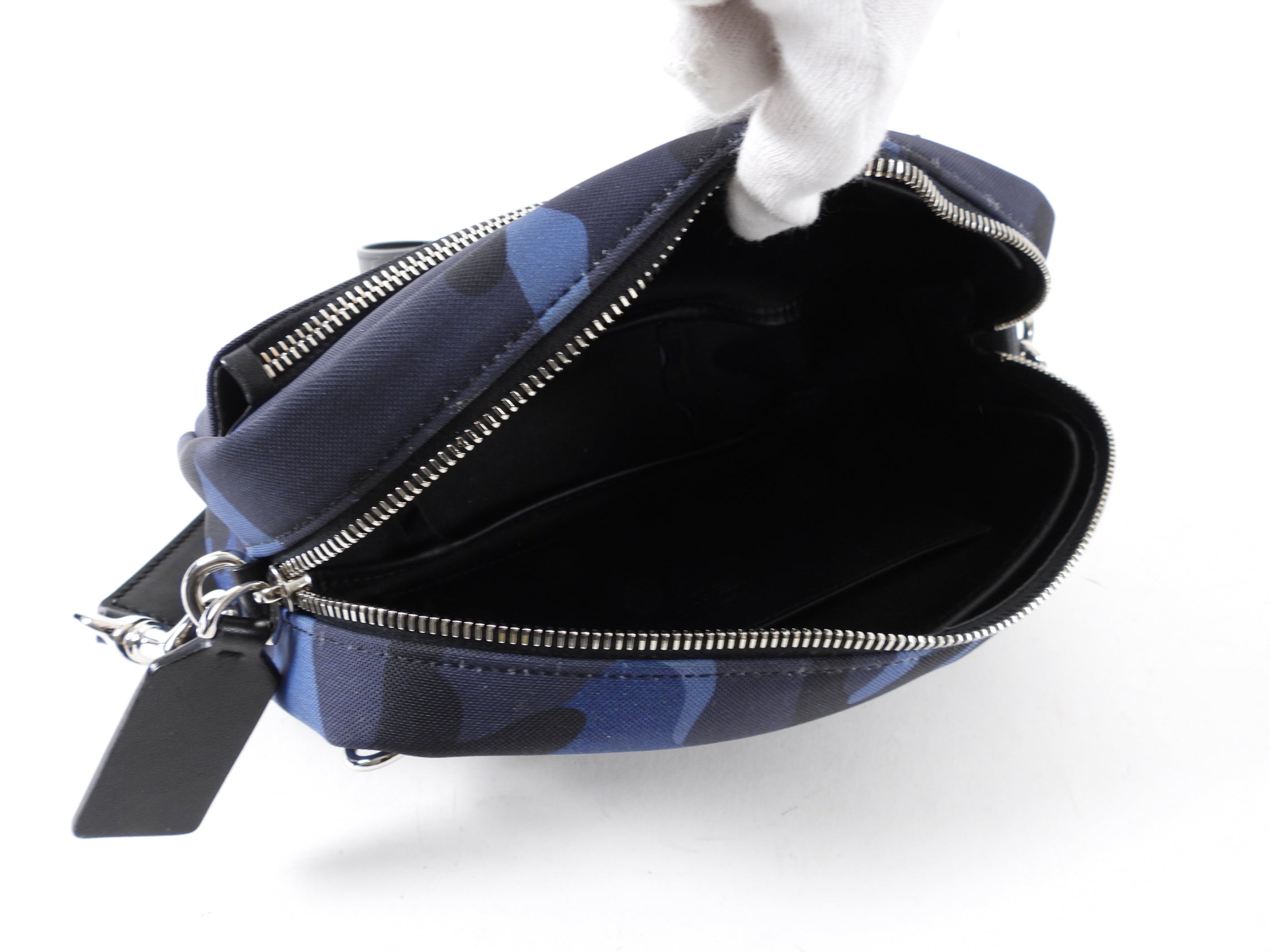 Valentino Blue Camo Nylon Shoulder Bag