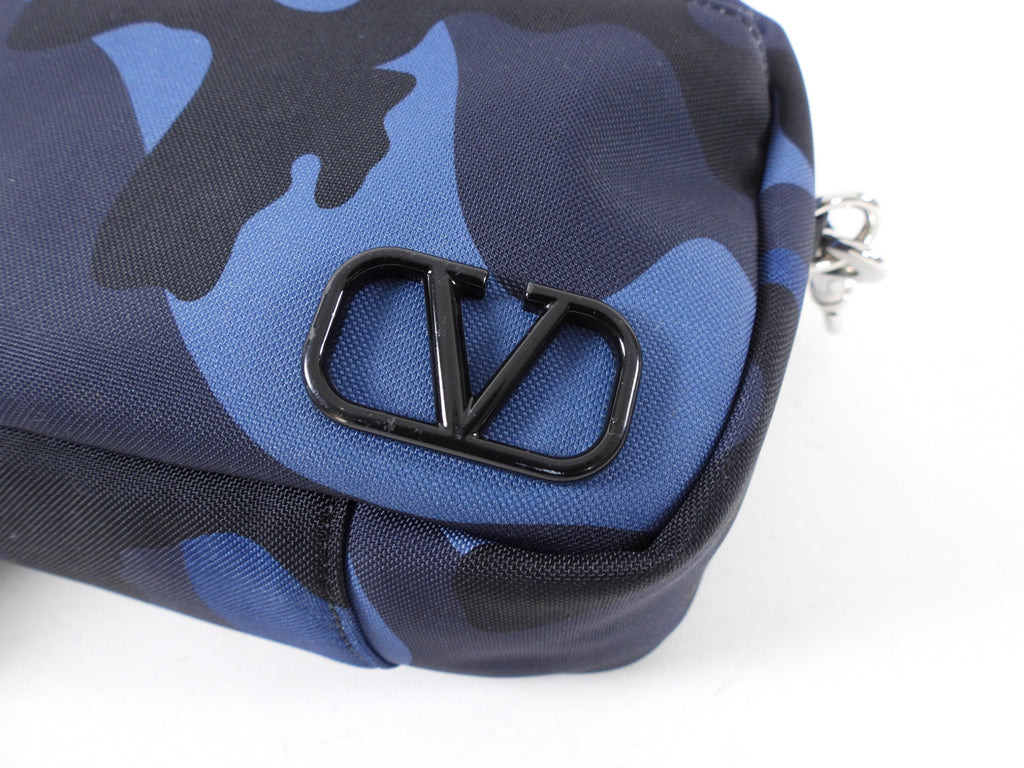 Valentino Blue Camo Nylon Shoulder Bag