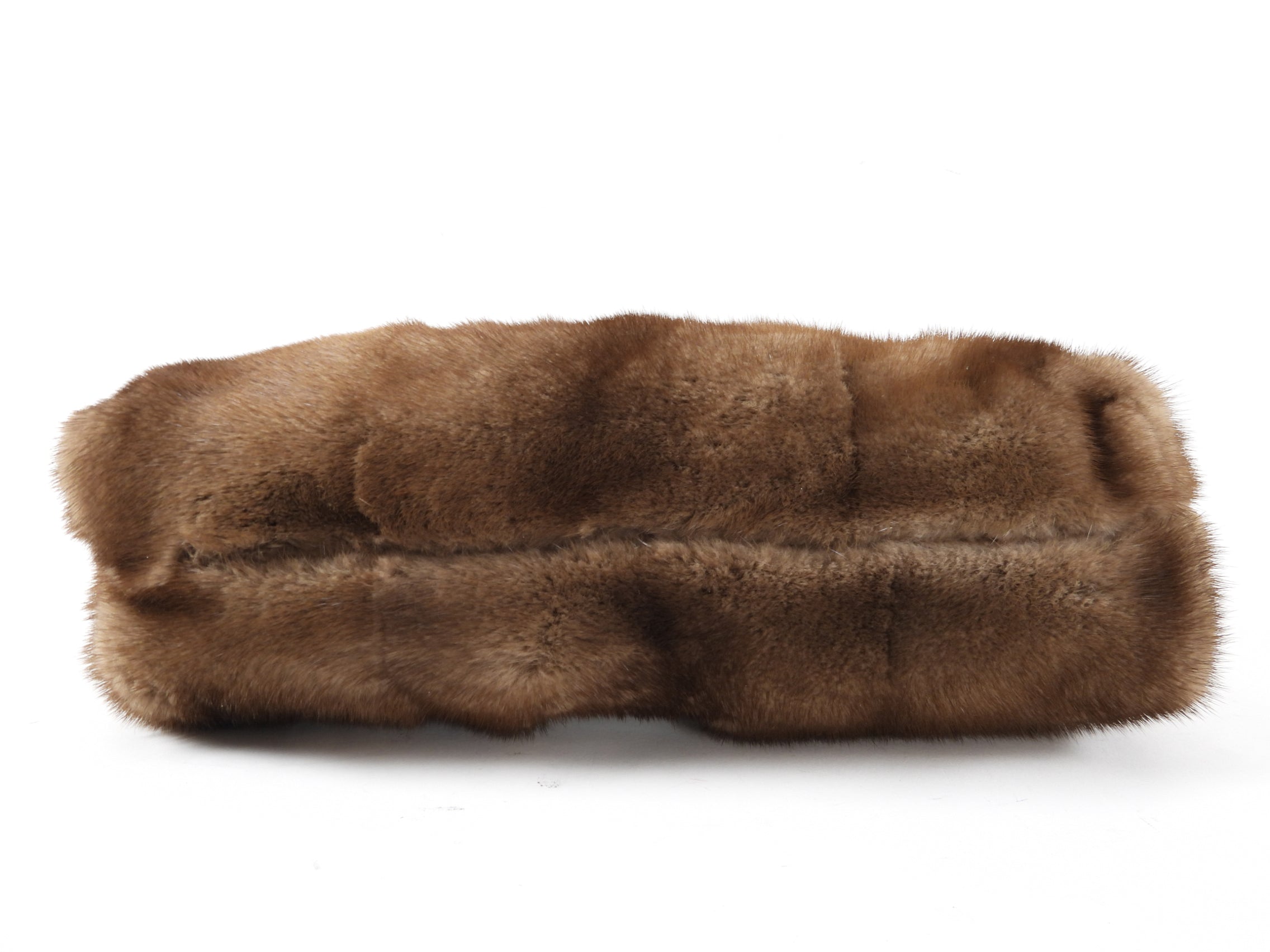 Valentino Brown Natural Mink Fur Bag with Jewelled Panther