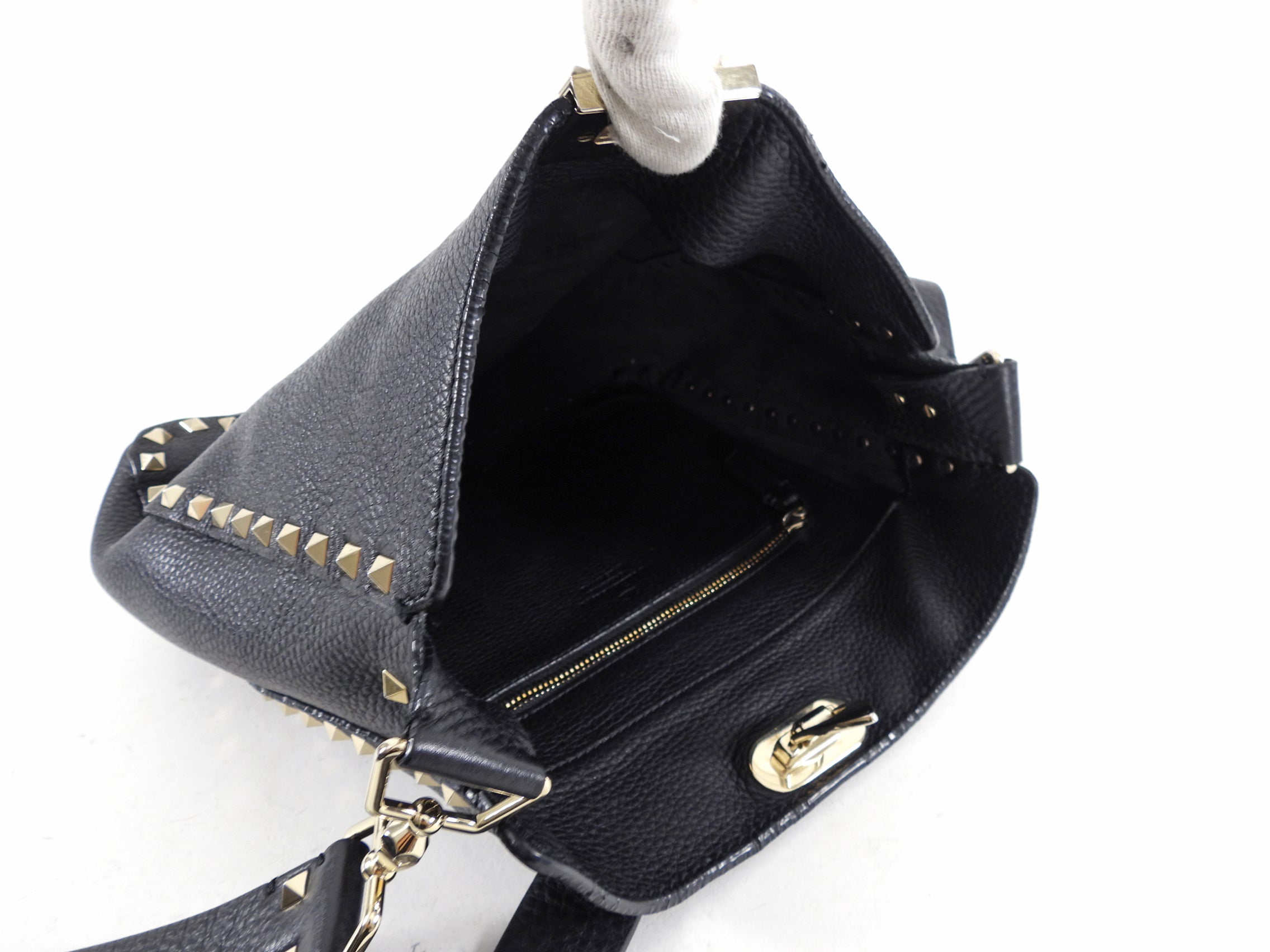 Valentino Rockstud Grained Leather Crossbody Bag