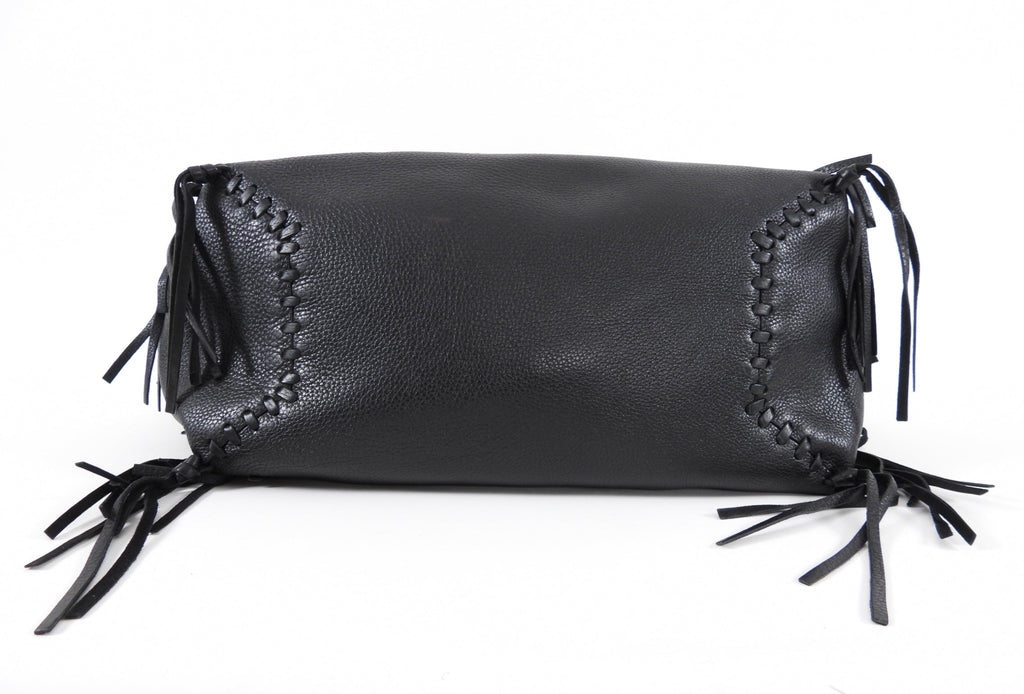 Valentino C-Rockee Leather Fringe Tote Bag
