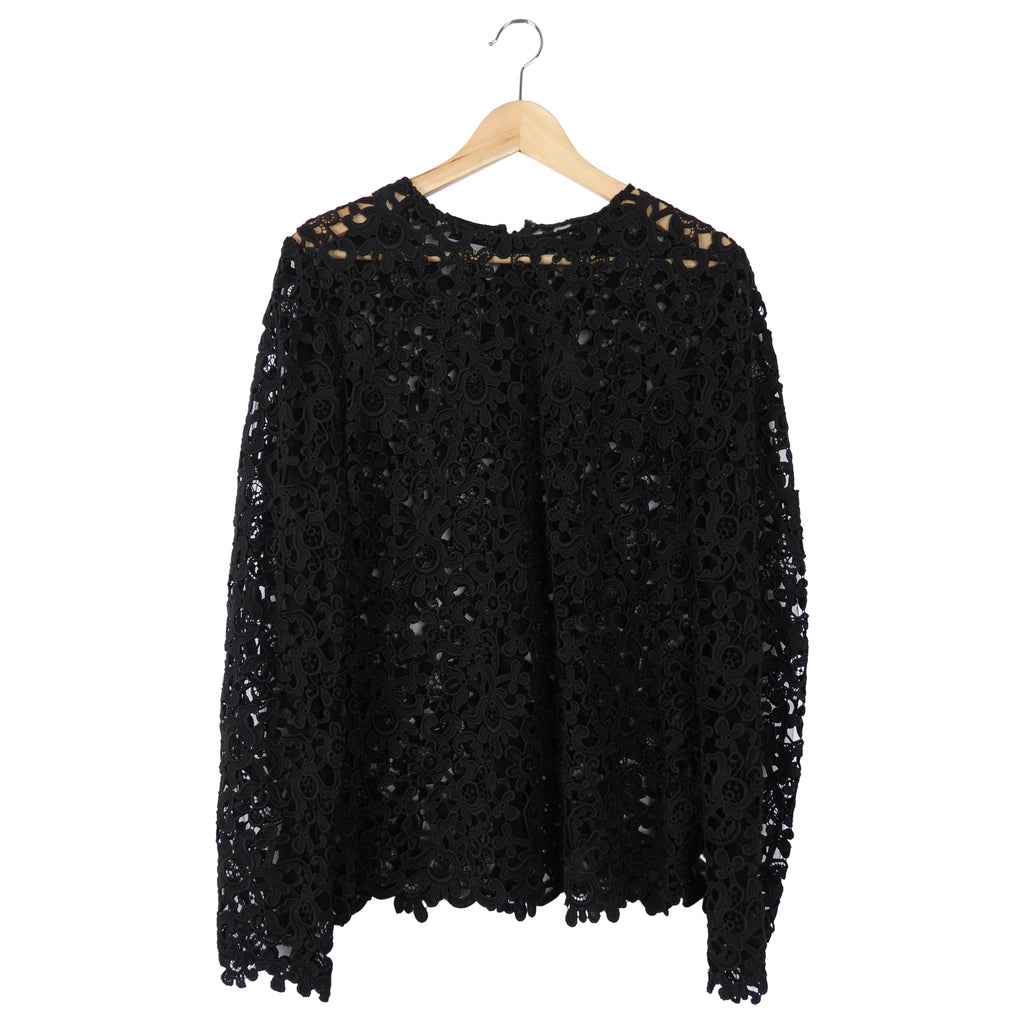 Valentino Black Guipure Lace Top - L (10)