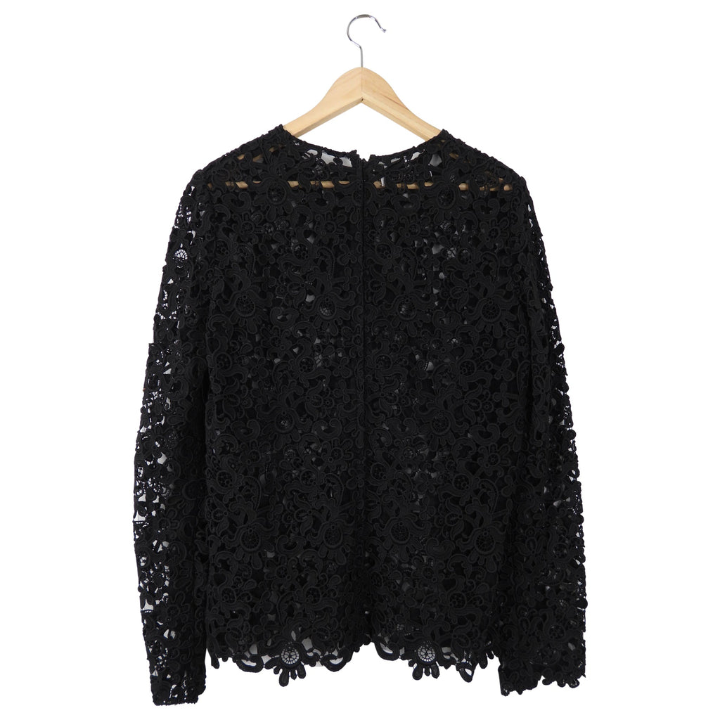 Valentino Black Guipure Lace Top - L (10)