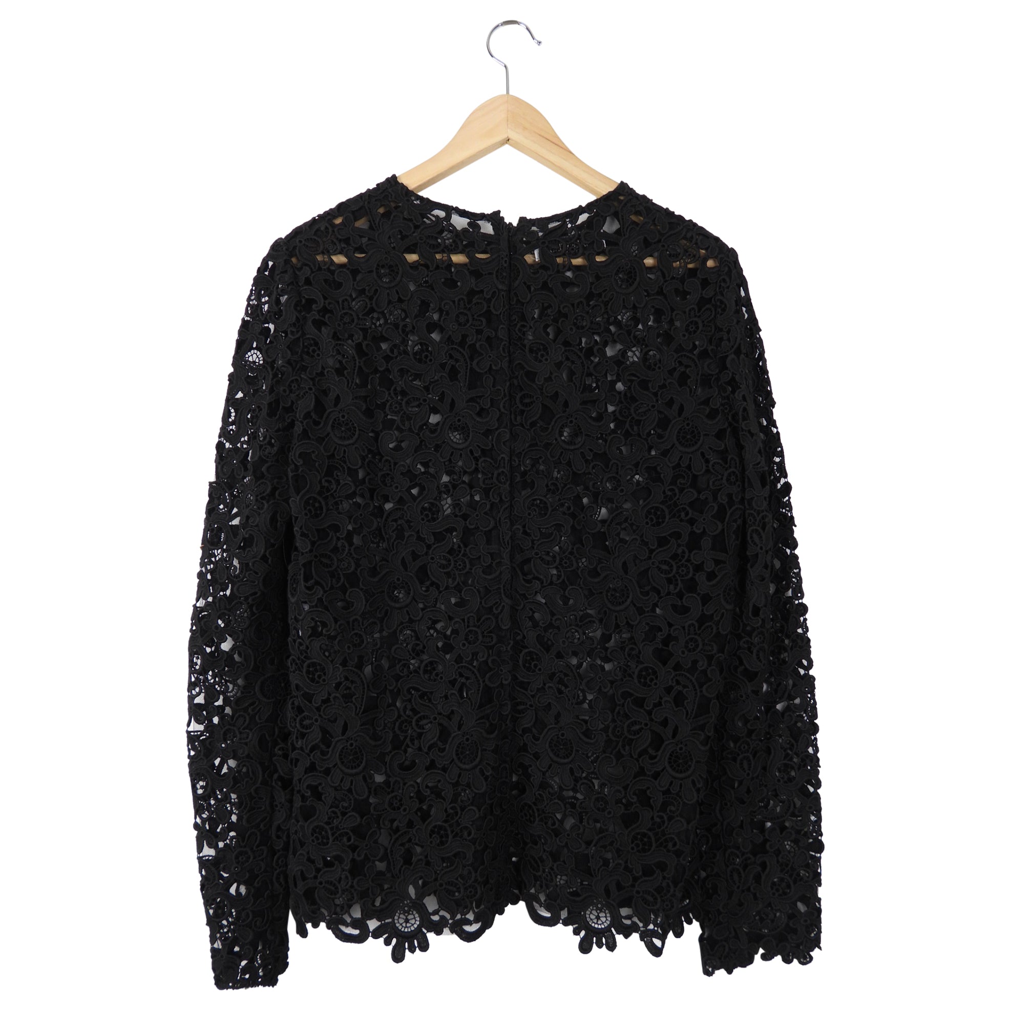 Valentino Black Guipure Lace Top - L (10)