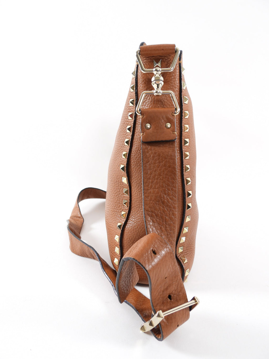 Valentino Rockstud Tan Brown Crossbody Messenger Bag