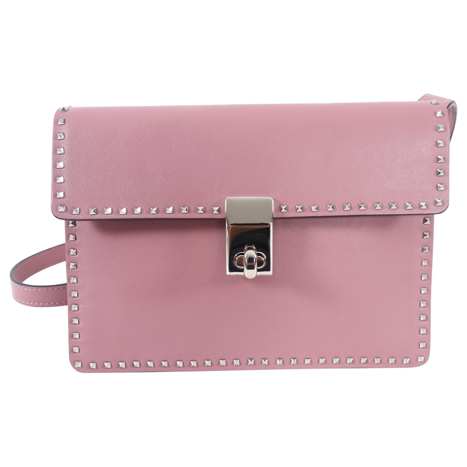 Valentino Mini Rockstud Rose Quartz Shoulder Bag