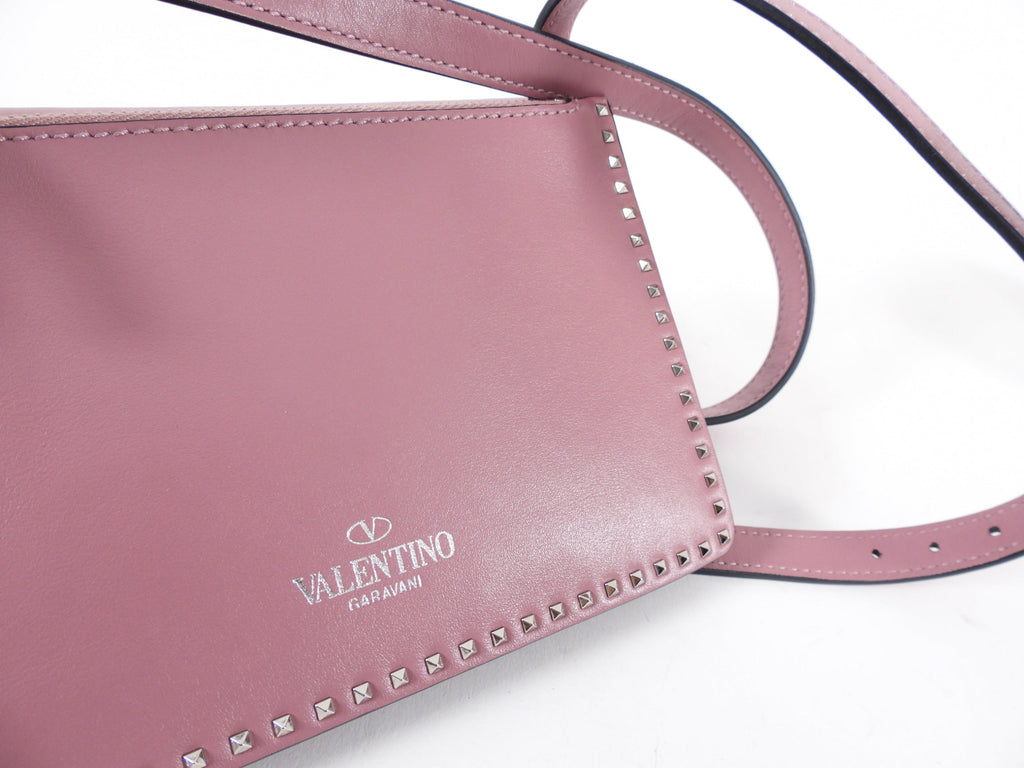 Valentino Mini Rockstud Rose Quartz Shoulder Bag