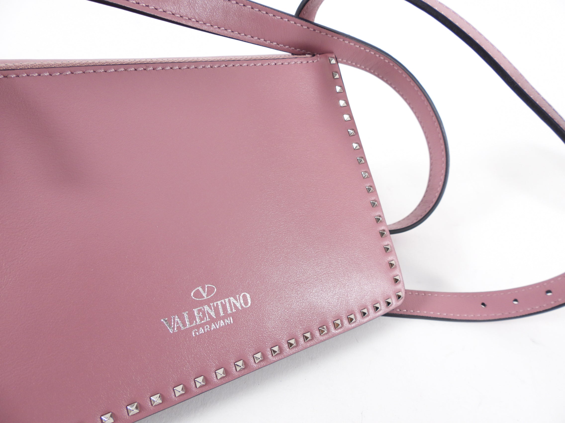 Valentino Mini Rockstud Rose Quartz Shoulder Bag