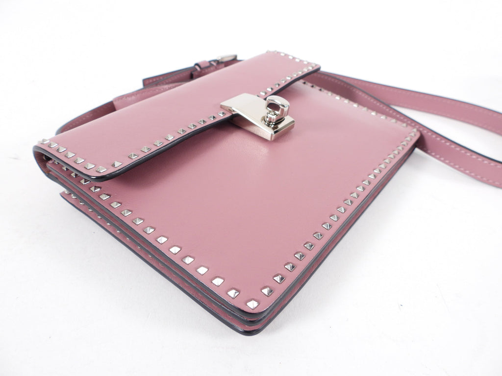 Valentino Mini Rockstud Rose Quartz Shoulder Bag