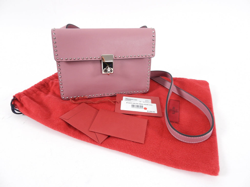 Valentino Mini Rockstud Rose Quartz Shoulder Bag