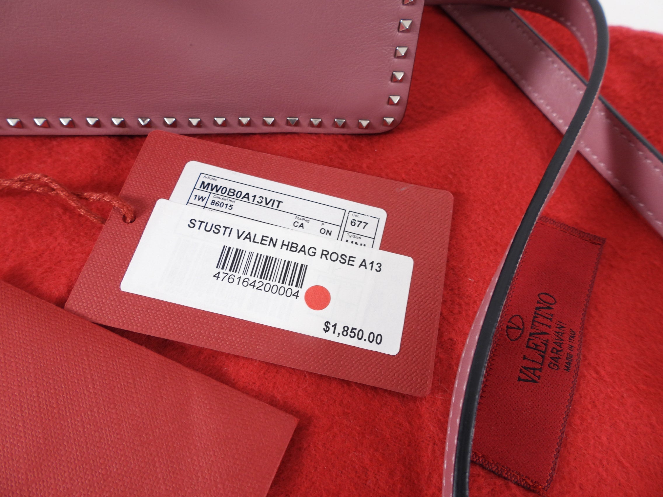Valentino Mini Rockstud Rose Quartz Shoulder Bag
