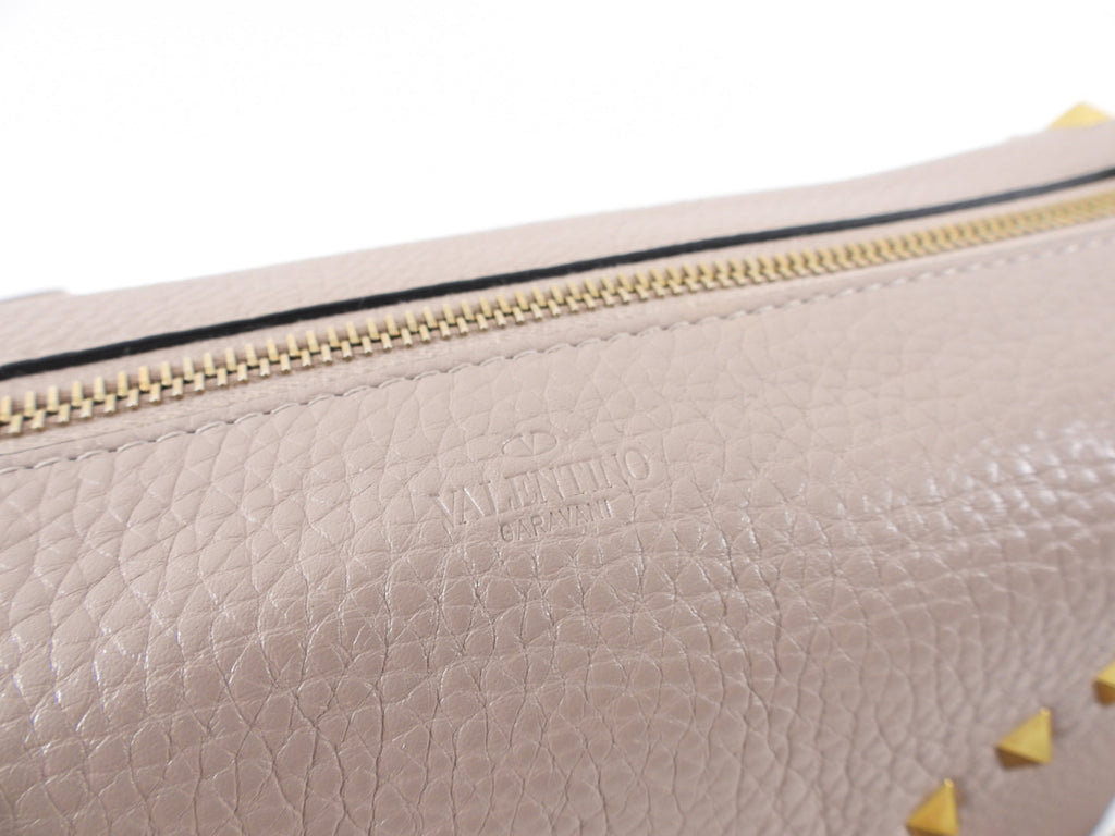 Valentino Rock Stud Nude Grained Leather Hype Crossbody Bag