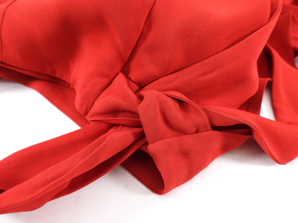 Valentino Long Red Drape Front Trousers / Skirt - L (10/12)