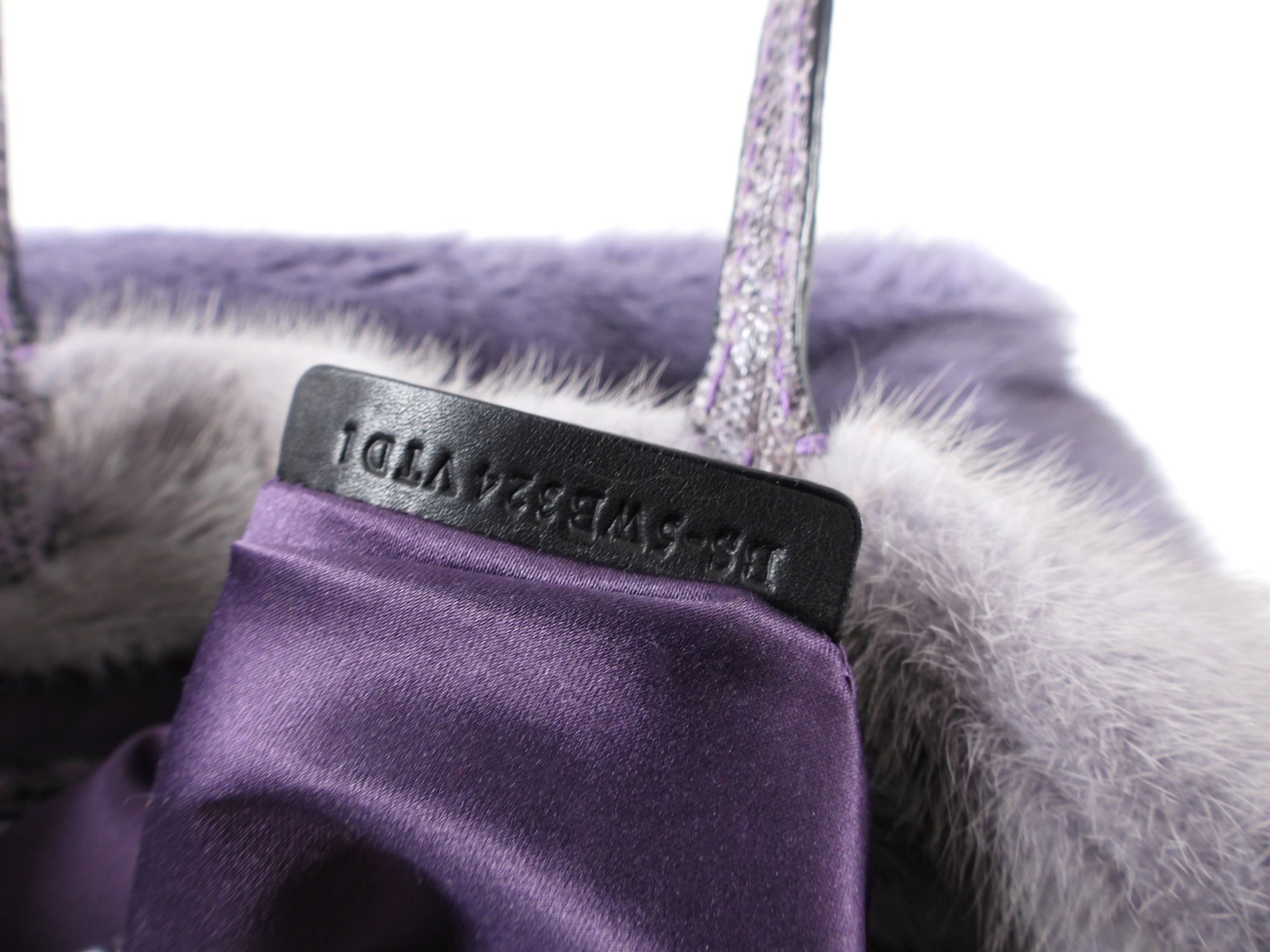 Valentino Purple Stripe Mink and Karung Lizard Tote Bag