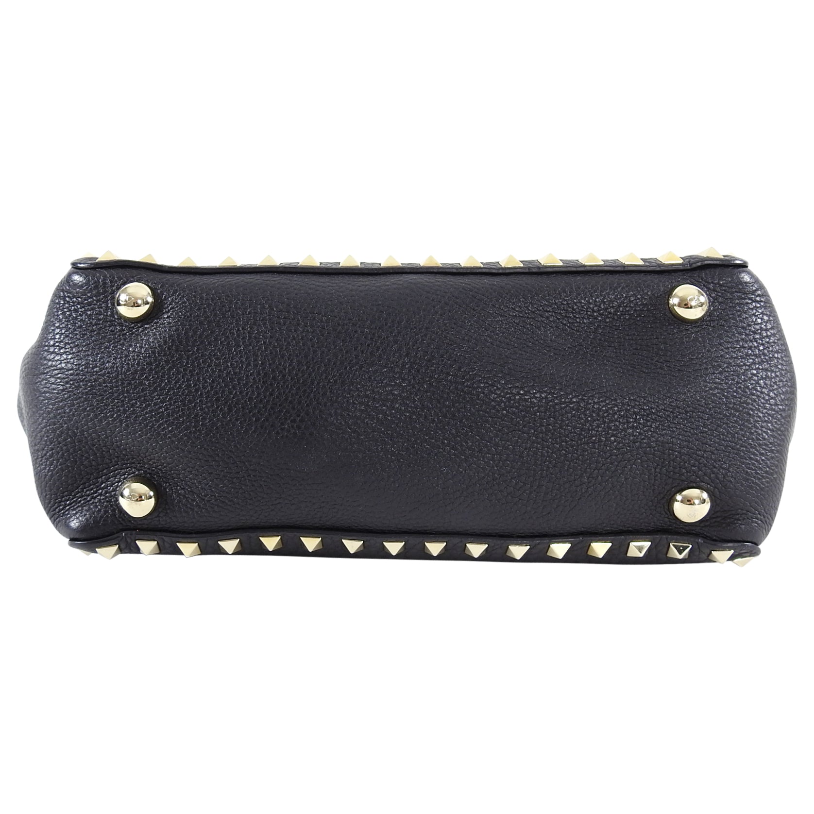 Valentino Rock Stud Black Leather Trapeze 2 Way Bag