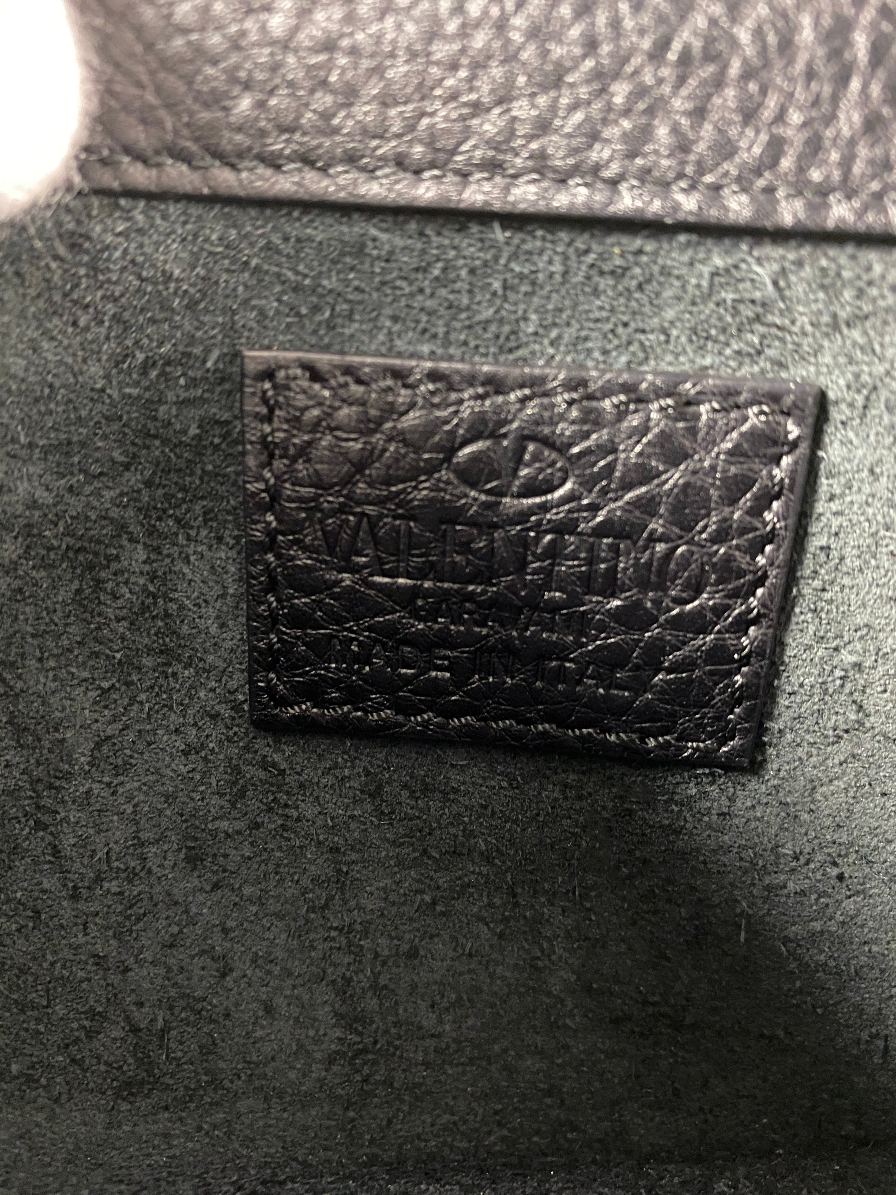 Valentino Mini Rock Stud Black Leather WOC Wallet on Chain
