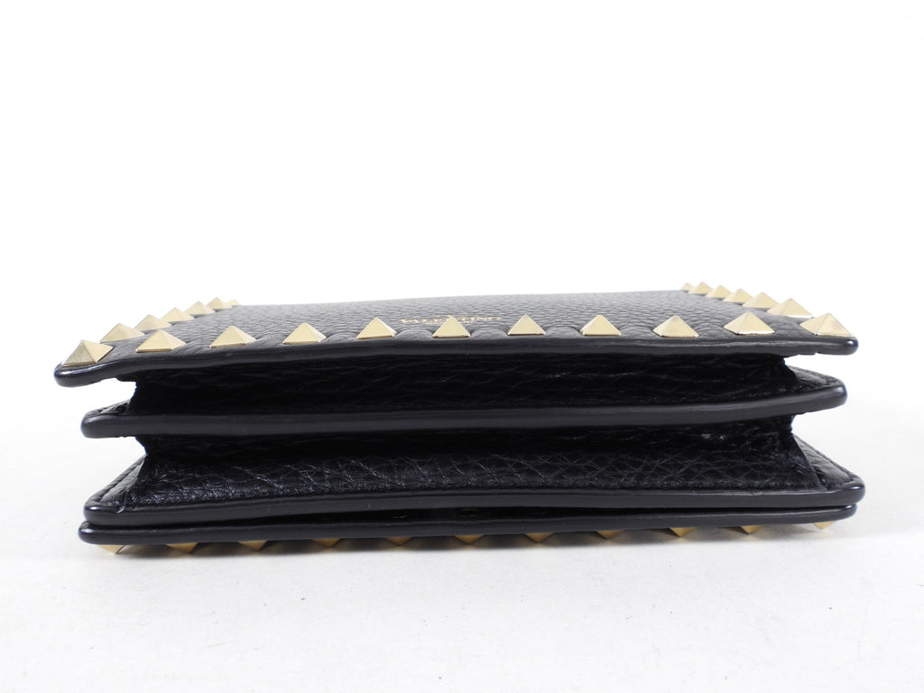 Valentino Mini Rock Stud Black Leather WOC Wallet on Chain