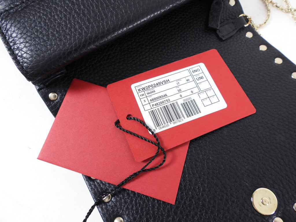 Valentino Mini Rock Stud Black Leather WOC Wallet on Chain
