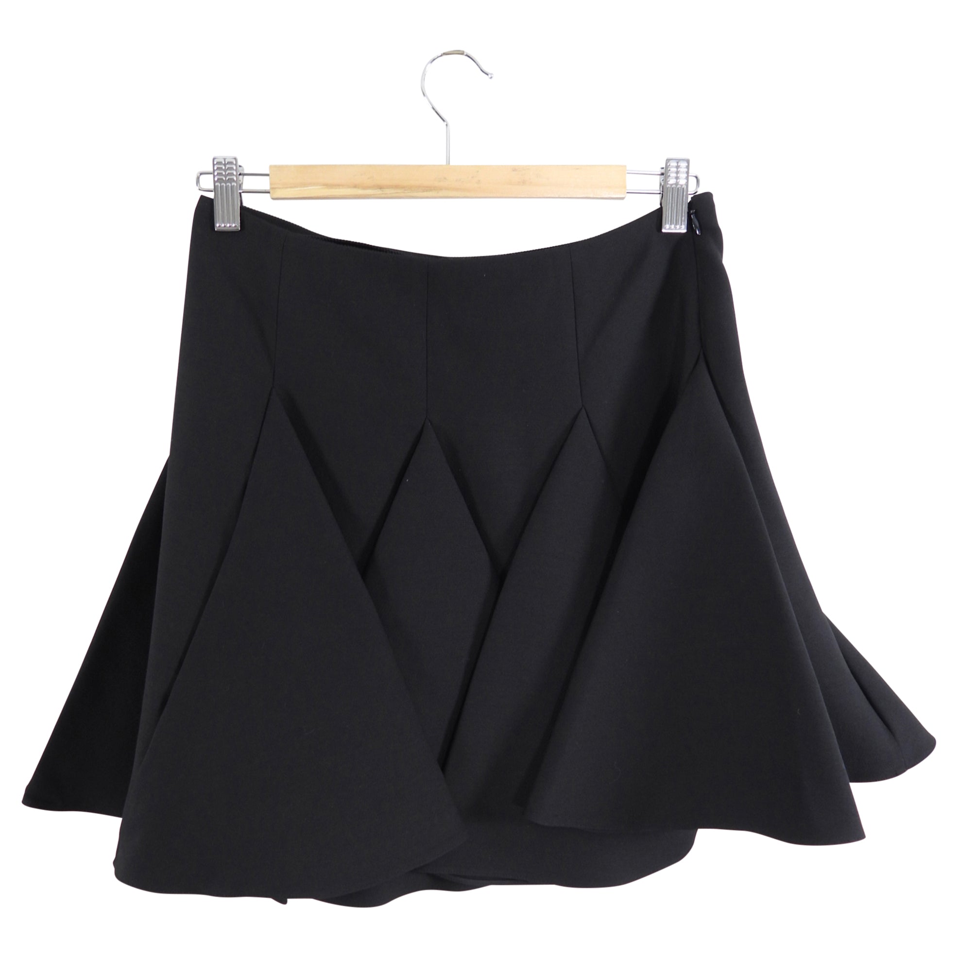 Valentino Black Wool Mini Flare Skirt - IT40 / USA 4