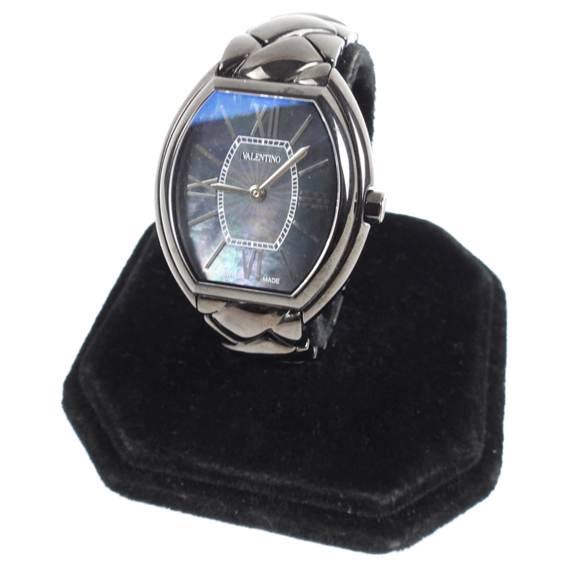 Valentino Black Stainless Abalone Face Watch