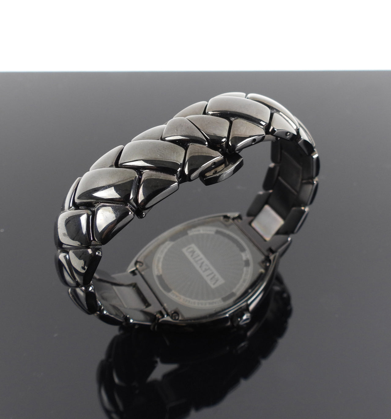 Valentino Black Stainless Abalone Face Watch