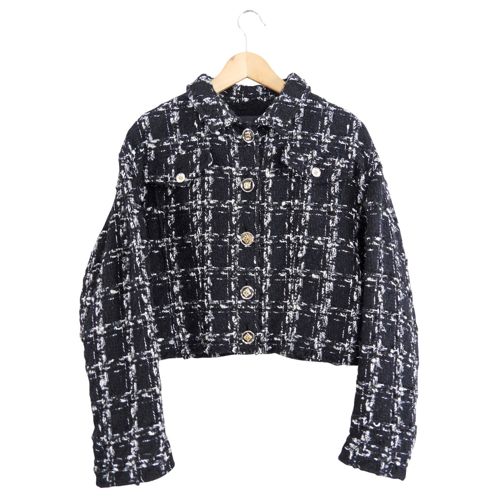 Giambattista Valli Black and White Tweed  Fleece Lined Jacket - S / M