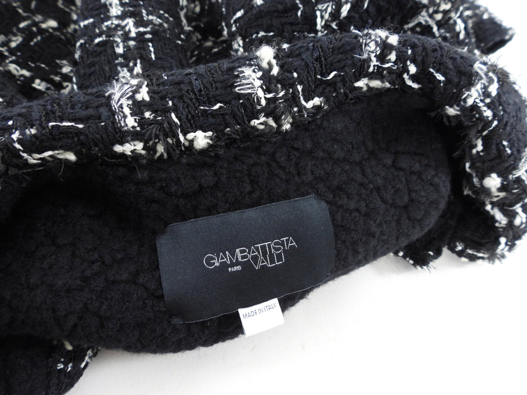 Giambattista Valli Black and White Tweed  Fleece Lined Jacket - S / M