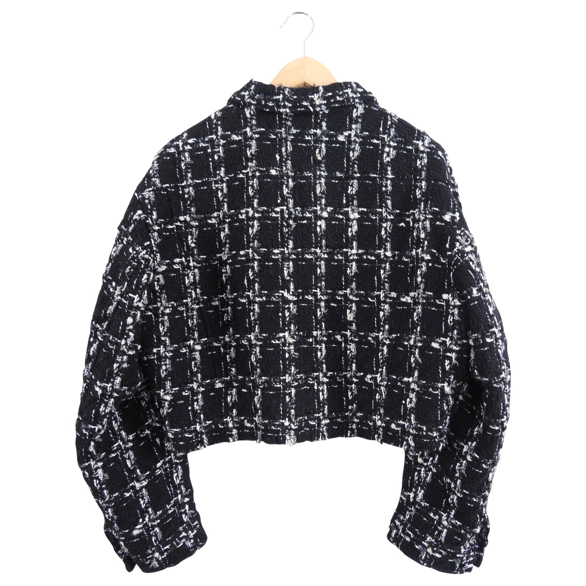 Giambattista Valli Black and White Tweed  Fleece Lined Jacket - S / M