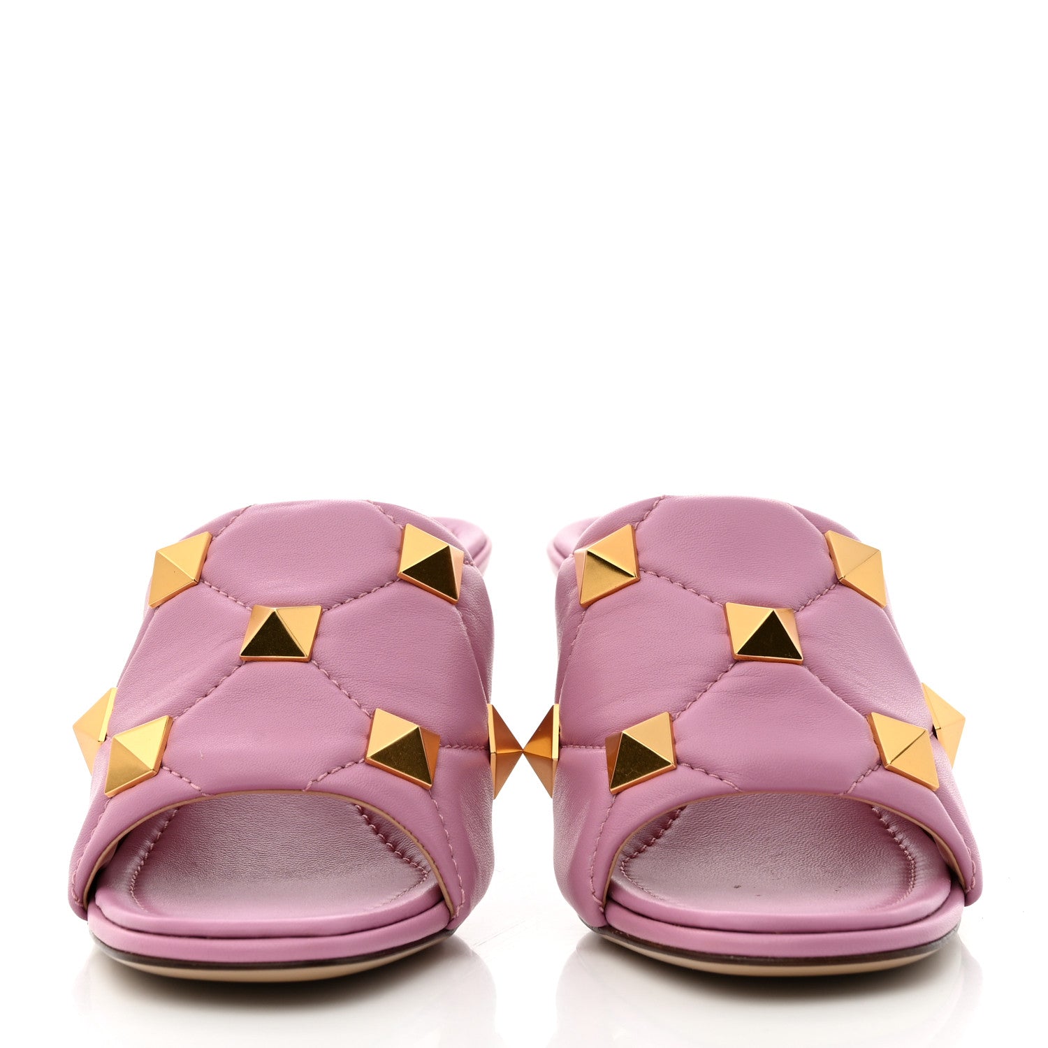 VALENTINO GARAVANI NAPPA QUILTED ROMAN STUD SLIDE