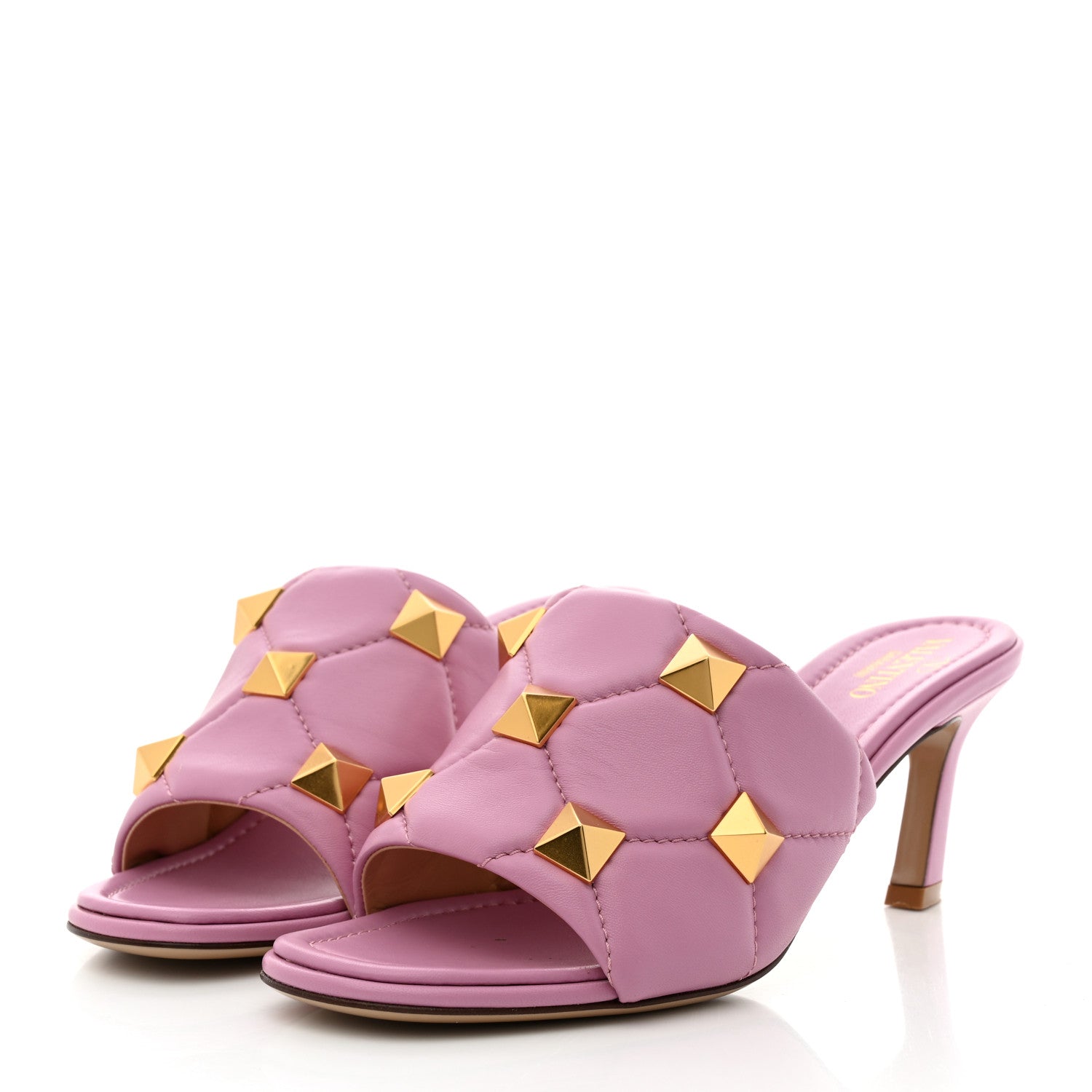 VALENTINO GARAVANI NAPPA QUILTED ROMAN STUD SLIDE