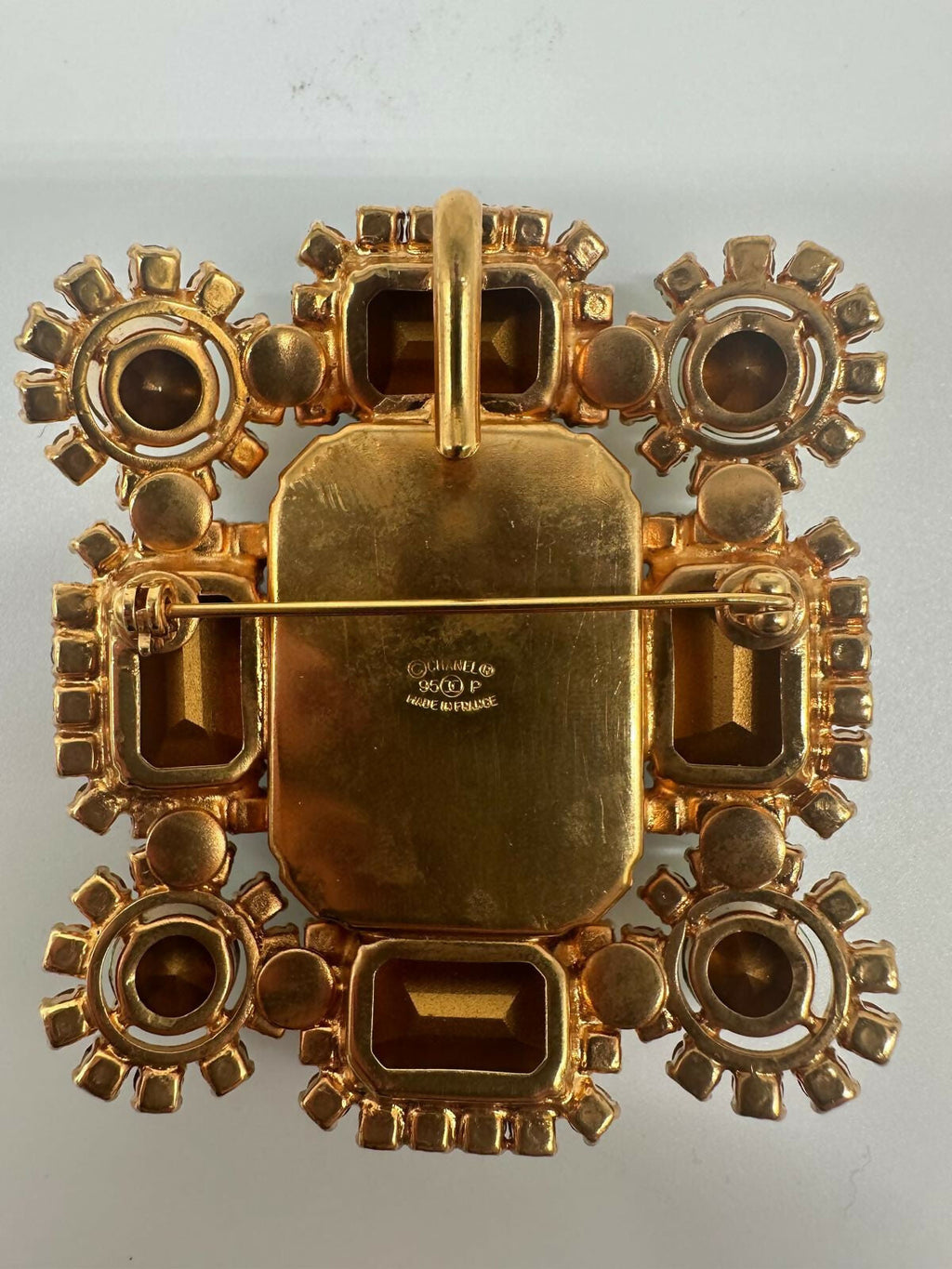 Chanel Vintage 1995P Baroque Gripoix Rhinestone Brooch