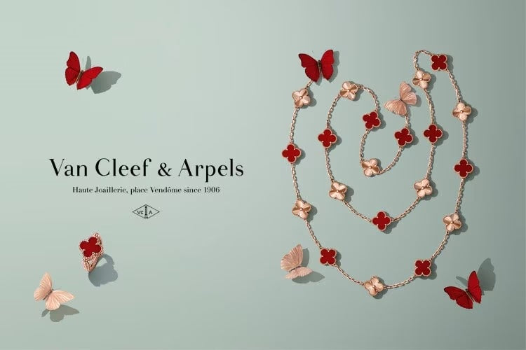 VAN CLEEF & ARPELS 18K GOLD 5 MOTIFS MOP ALHAMBRA BRACELET