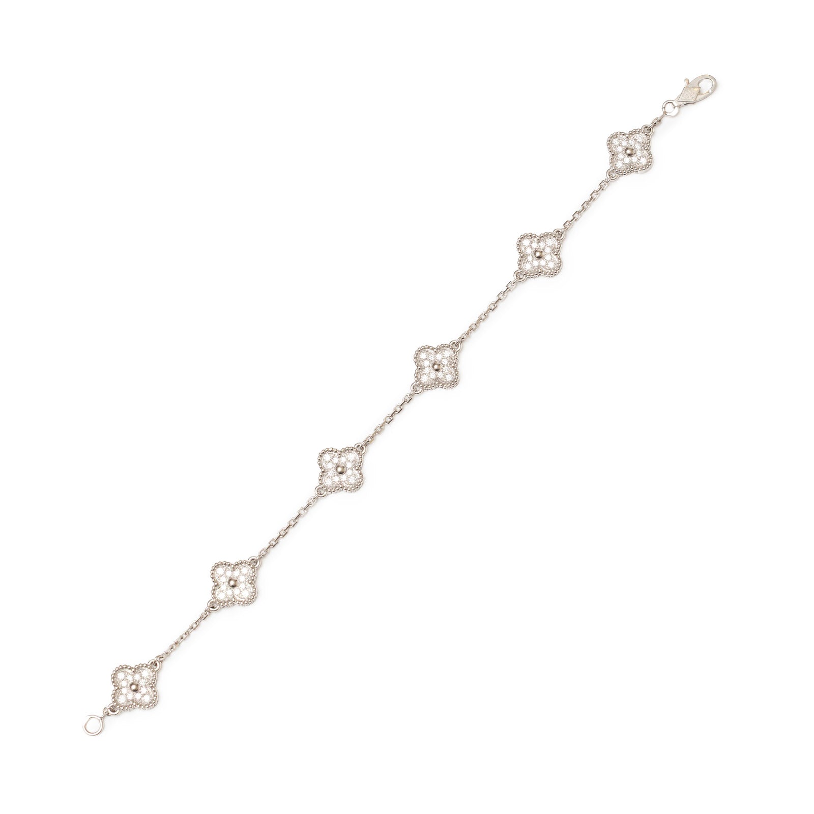 Van Cleef & Arpels Sweet Alhambra 6 Motifs Bracelet 18K White Gold with Diamond