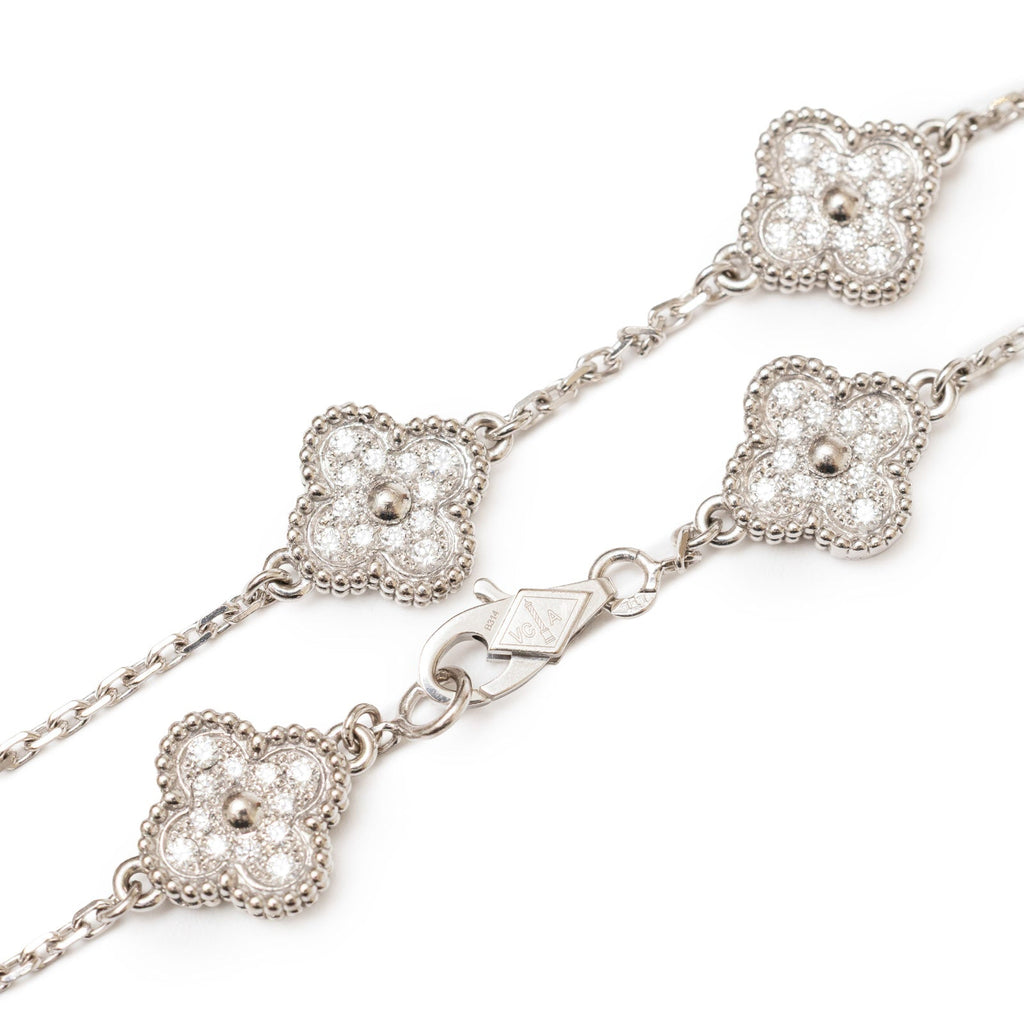 Van Cleef & Arpels Sweet Alhambra 6 Motifs Bracelet 18K White Gold with Diamond