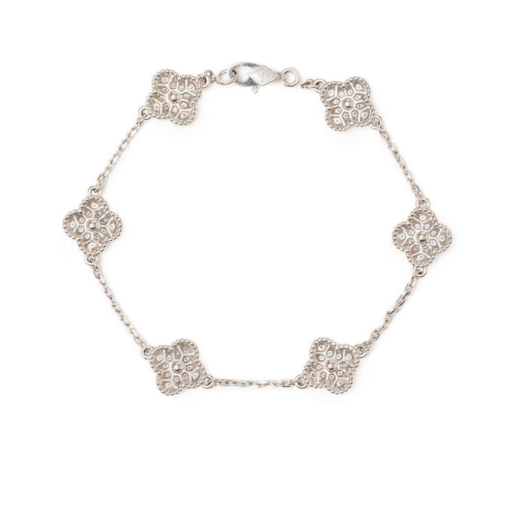 Van Cleef & Arpels Sweet Alhambra 6 Motifs Bracelet 18K White Gold with Diamond