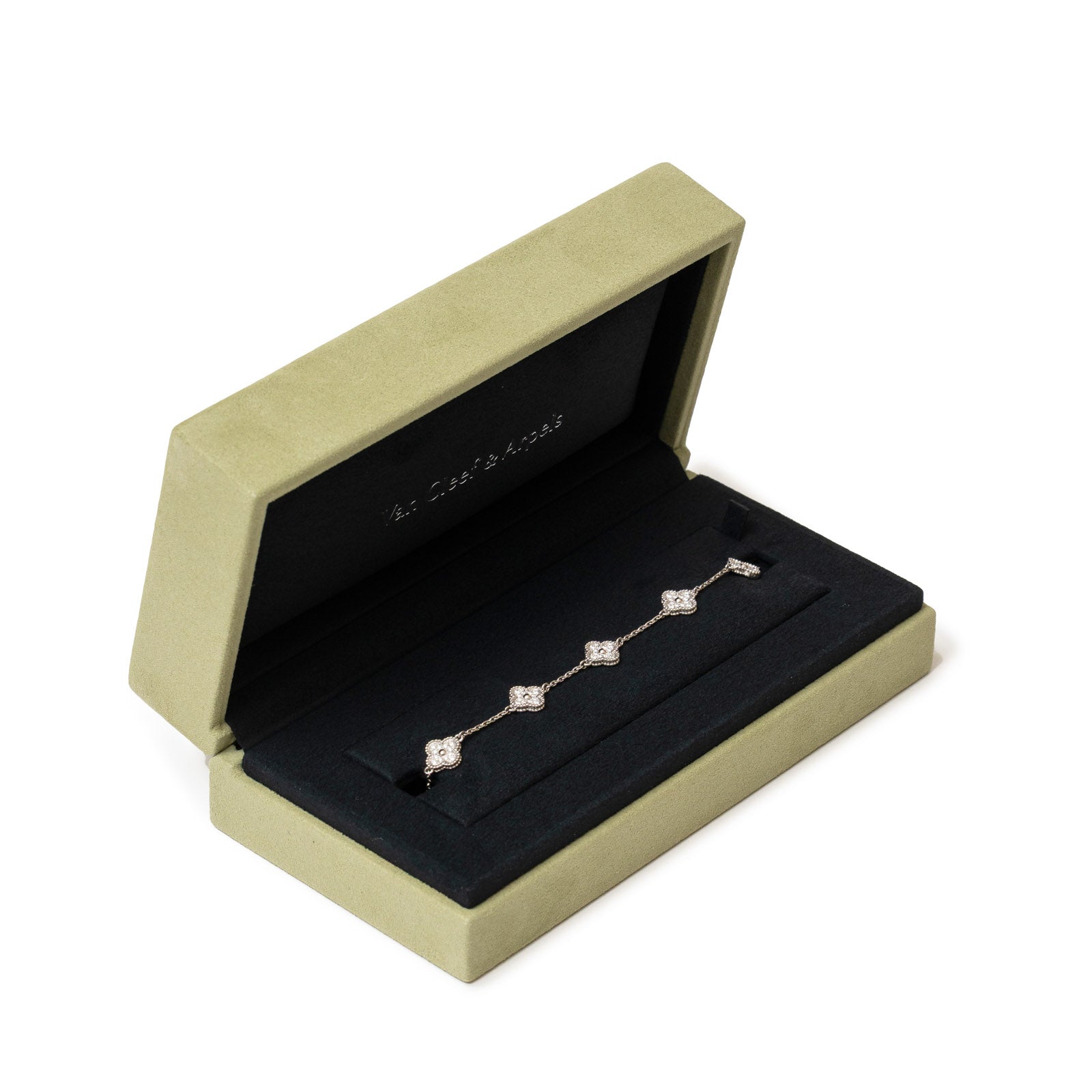 Van Cleef & Arpels Sweet Alhambra 6 Motifs Bracelet 18K White Gold with Diamond