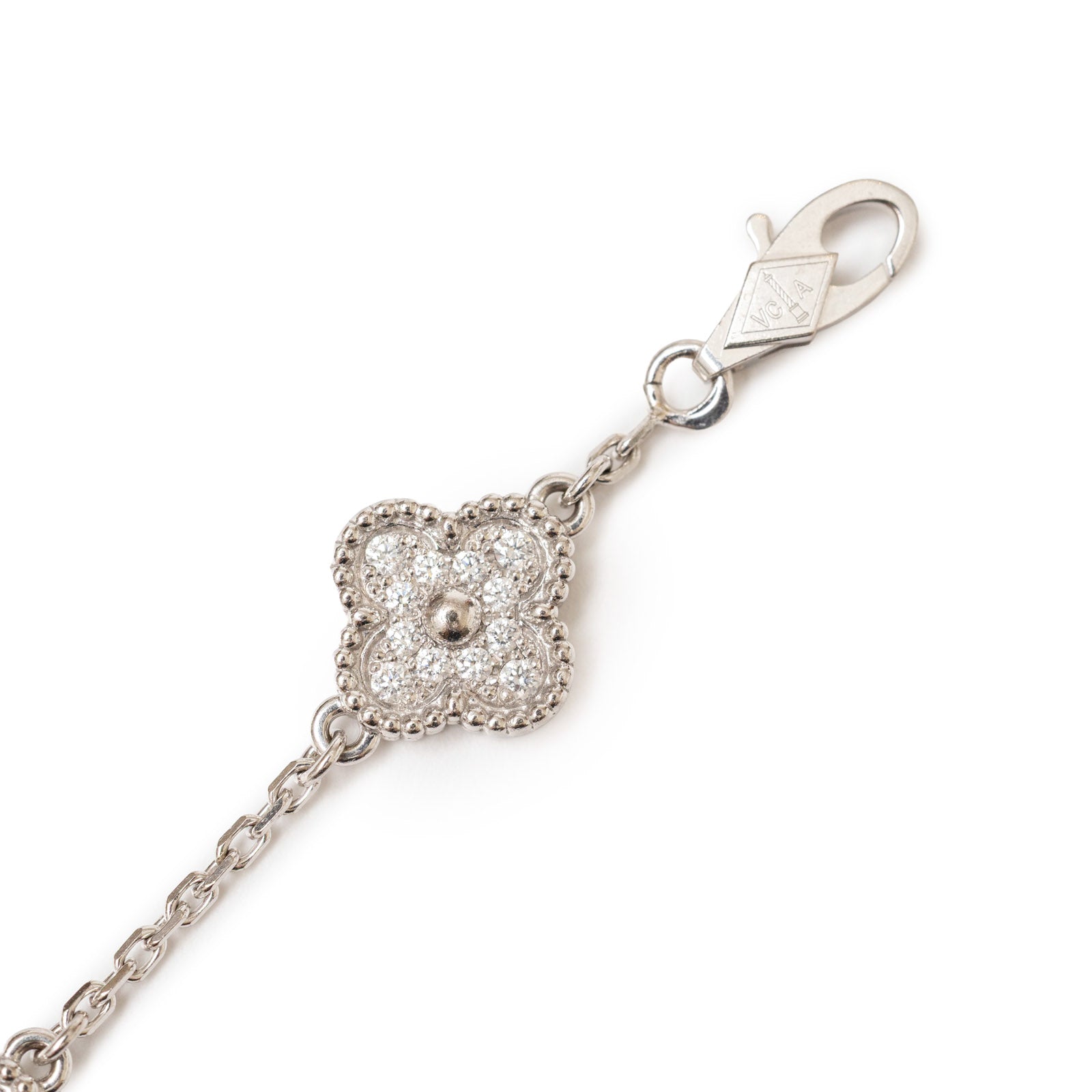 Van Cleef & Arpels Sweet Alhambra 6 Motifs Bracelet 18K White Gold with Diamond