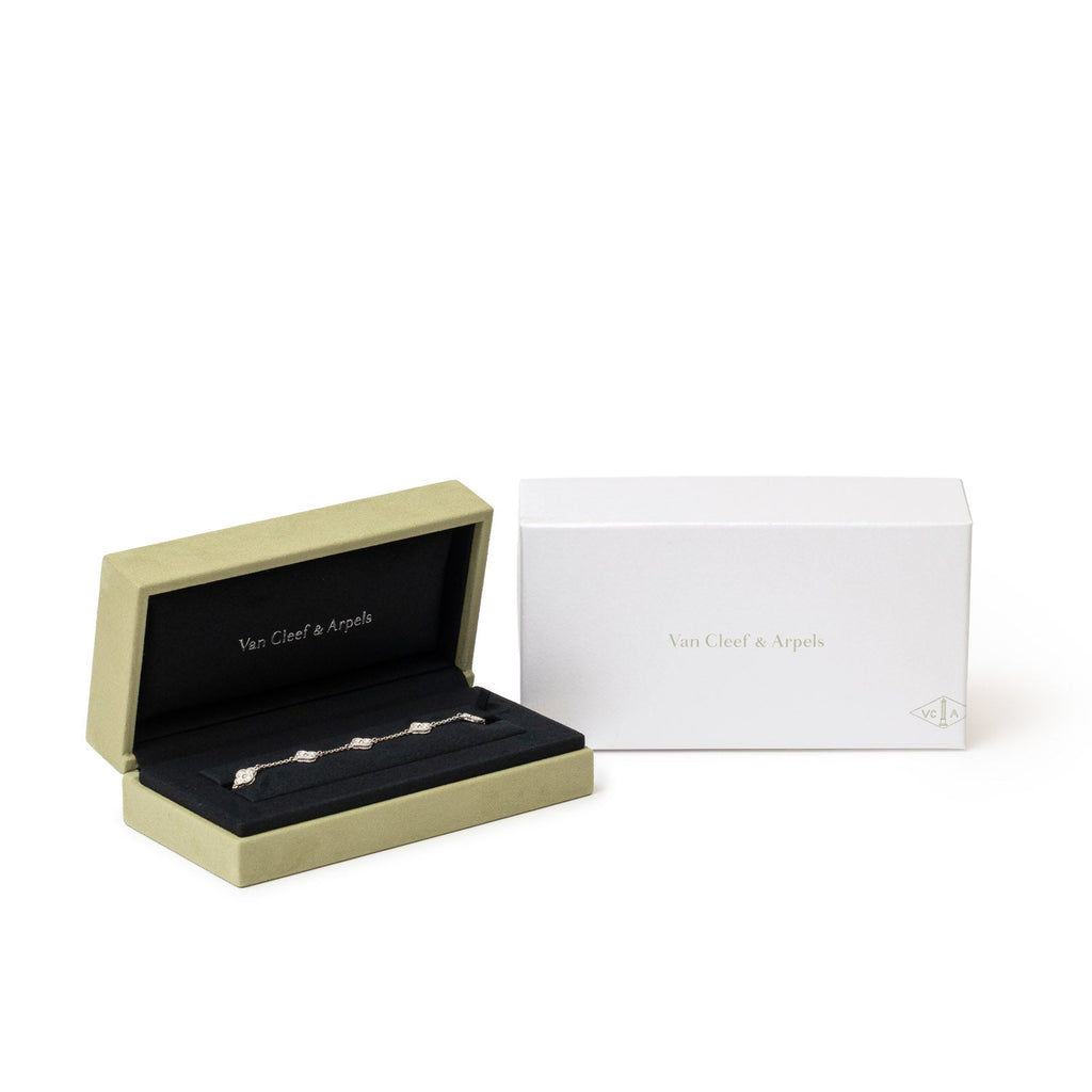 Van Cleef & Arpels Sweet Alhambra 6 Motifs Bracelet 18K White Gold with Diamond