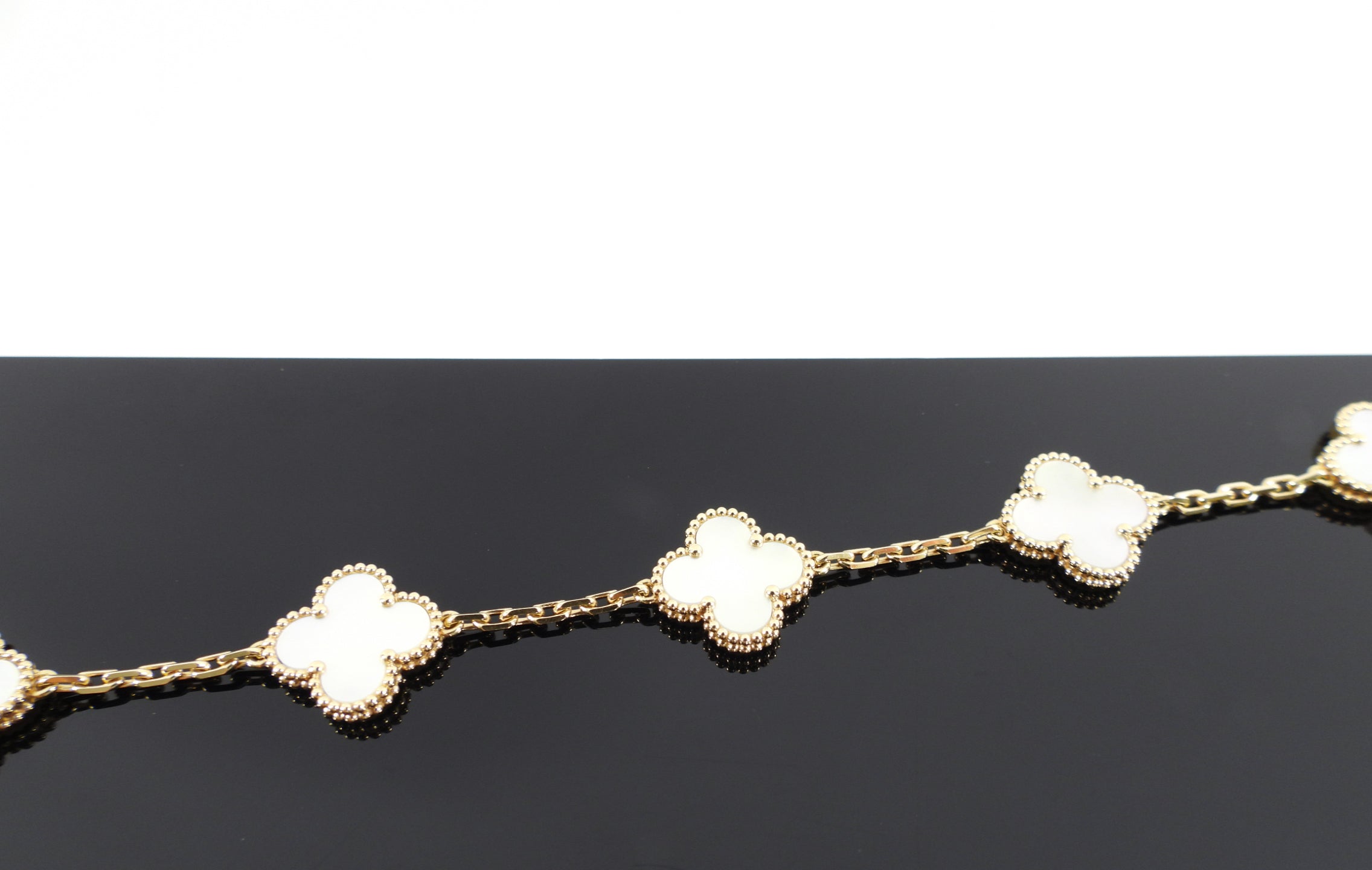 Van Cleef & Arpels 18k Yellow Gold MOP Alhambra Vintage 5 Motif Bracelet