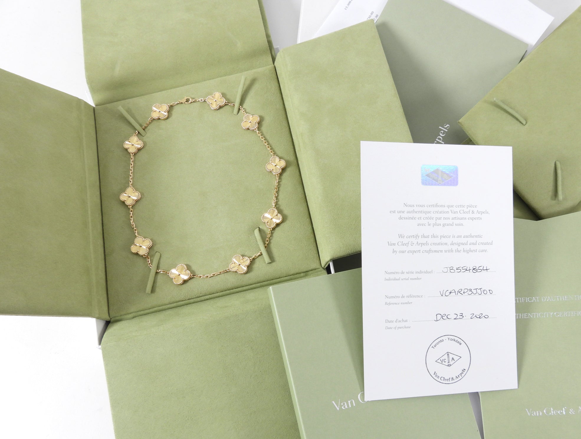 Van Cleef & Arpels 18k Gold Vintage Alhambra Necklace 10 motifs