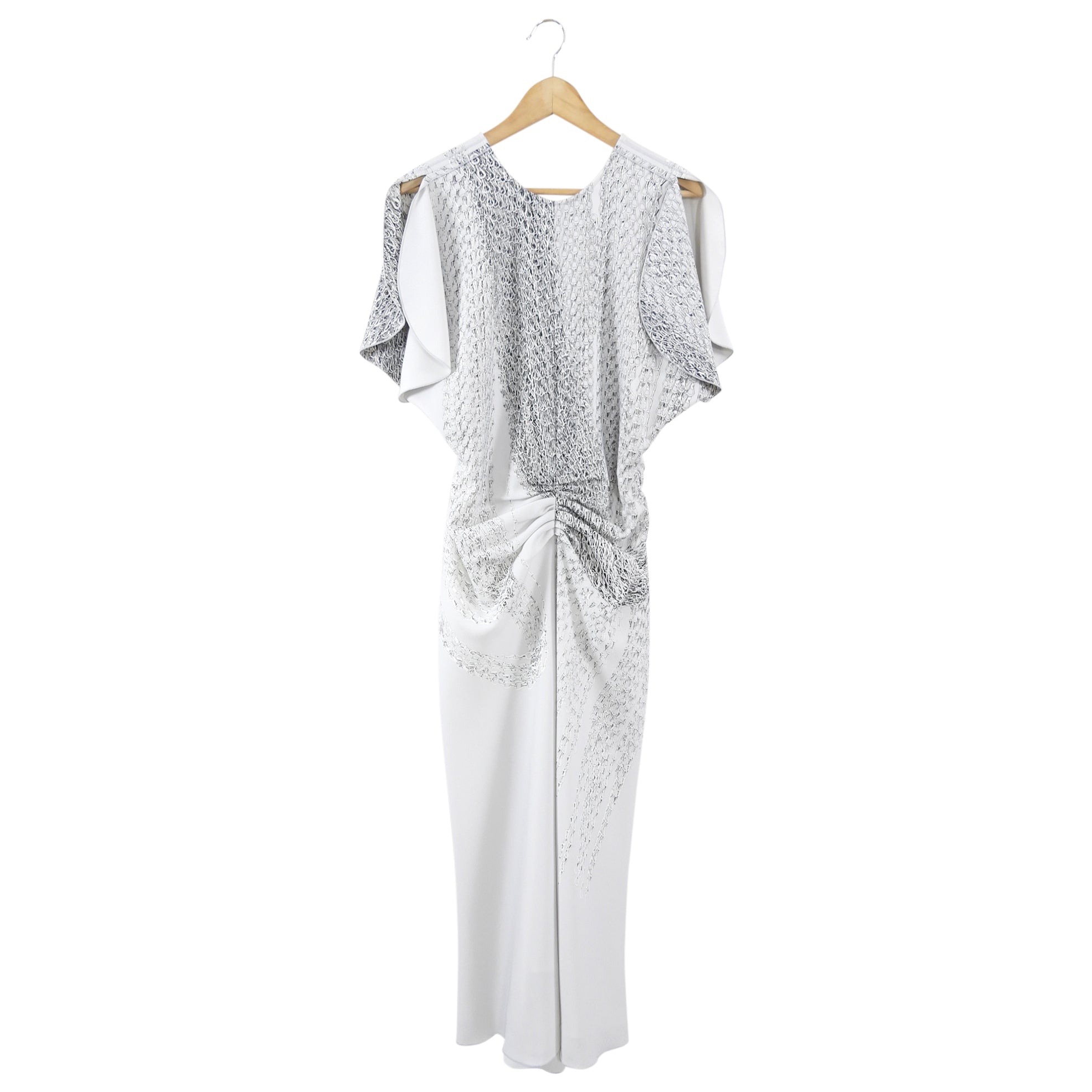 Victoria Beckham Grey Chain Print Ruch Gown - M (6/8)