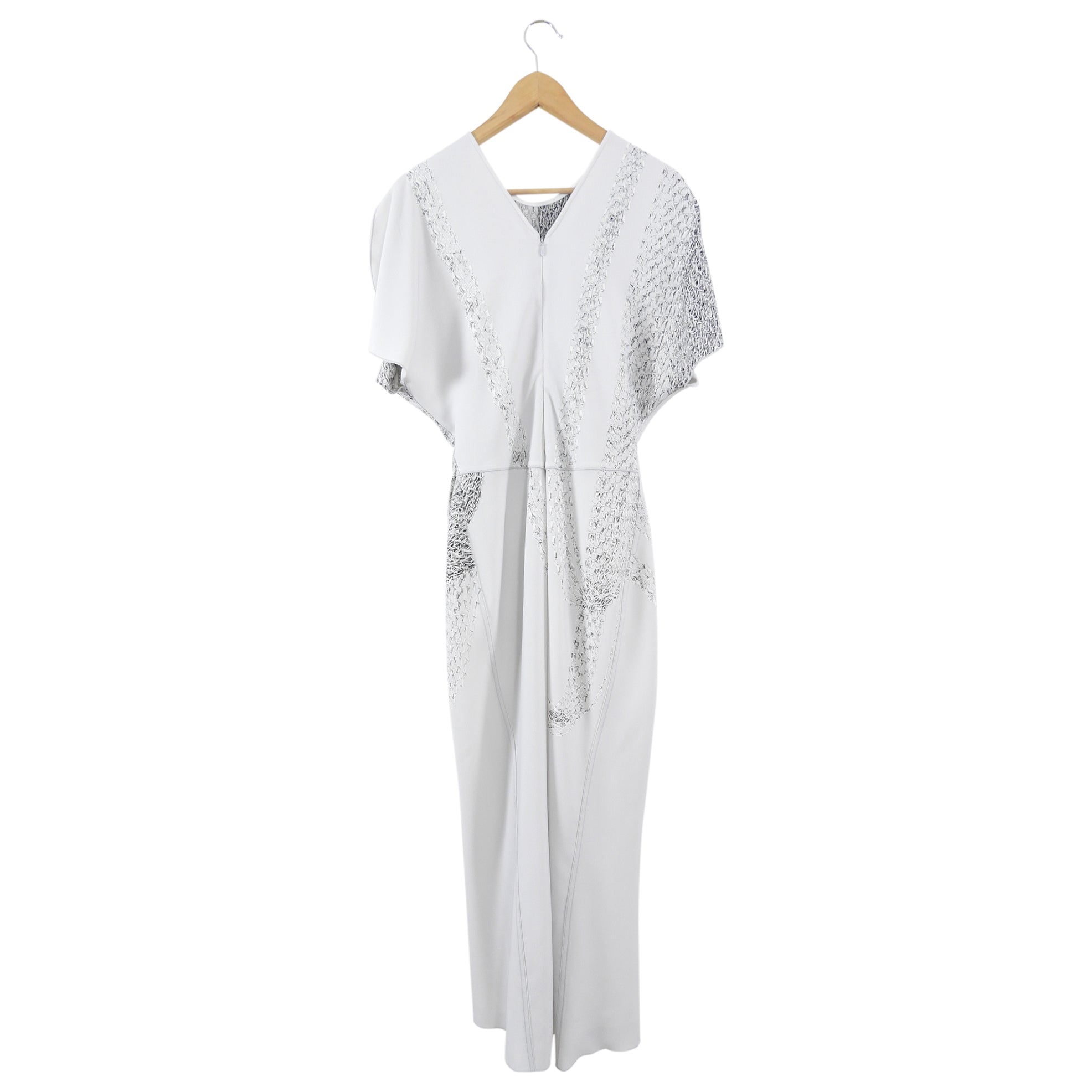 Victoria Beckham Grey Chain Print Ruch Gown - M (6/8)