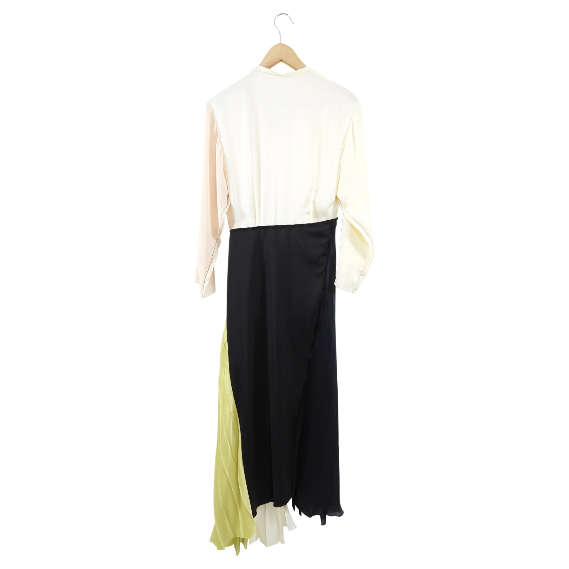 Victoria Beckham Satin Pleat Colour Block Gown - IT42 / 6