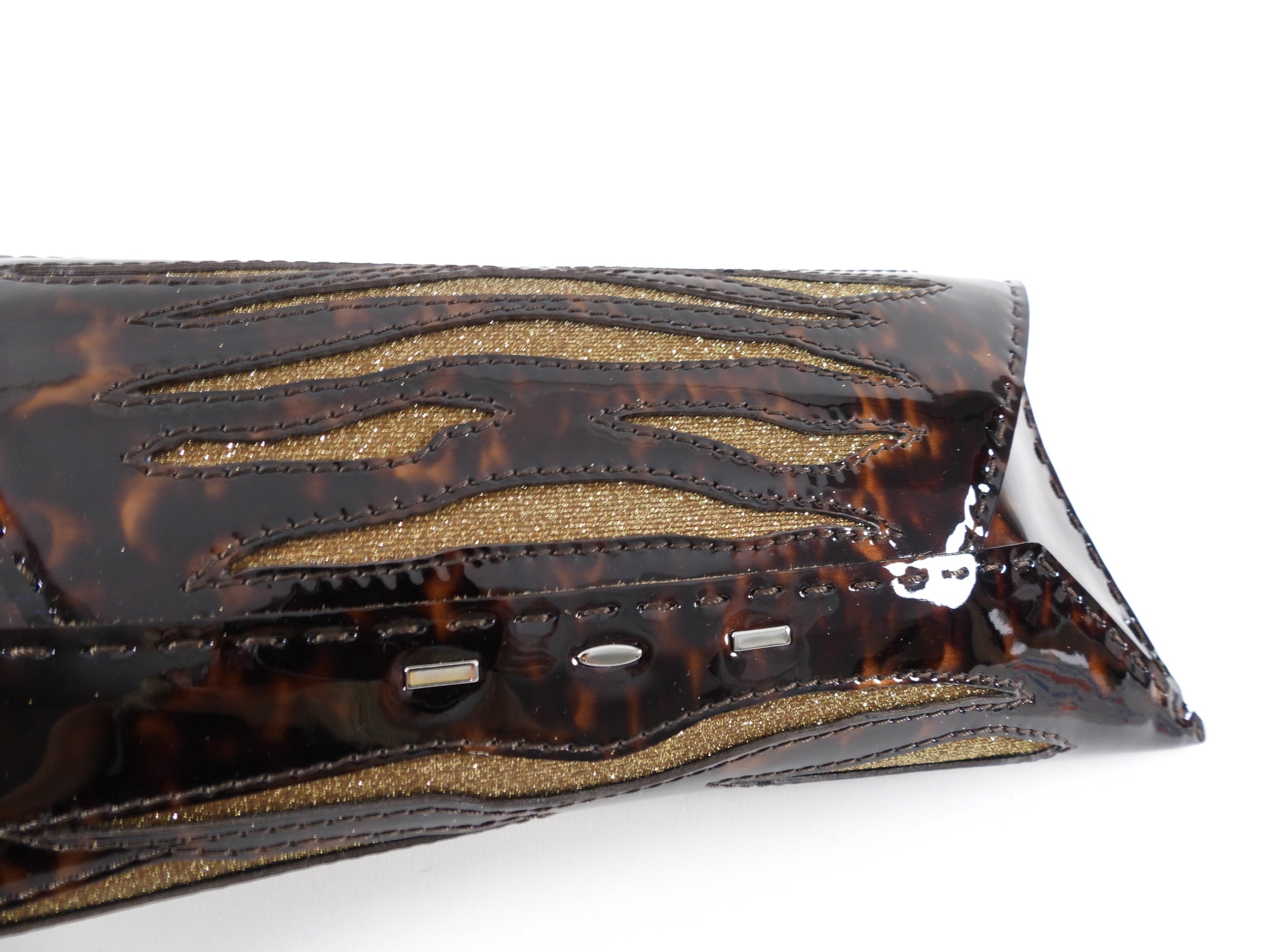 VBH Limited Edition Faux Tortoise and Gold Shimmer Clutch Bag