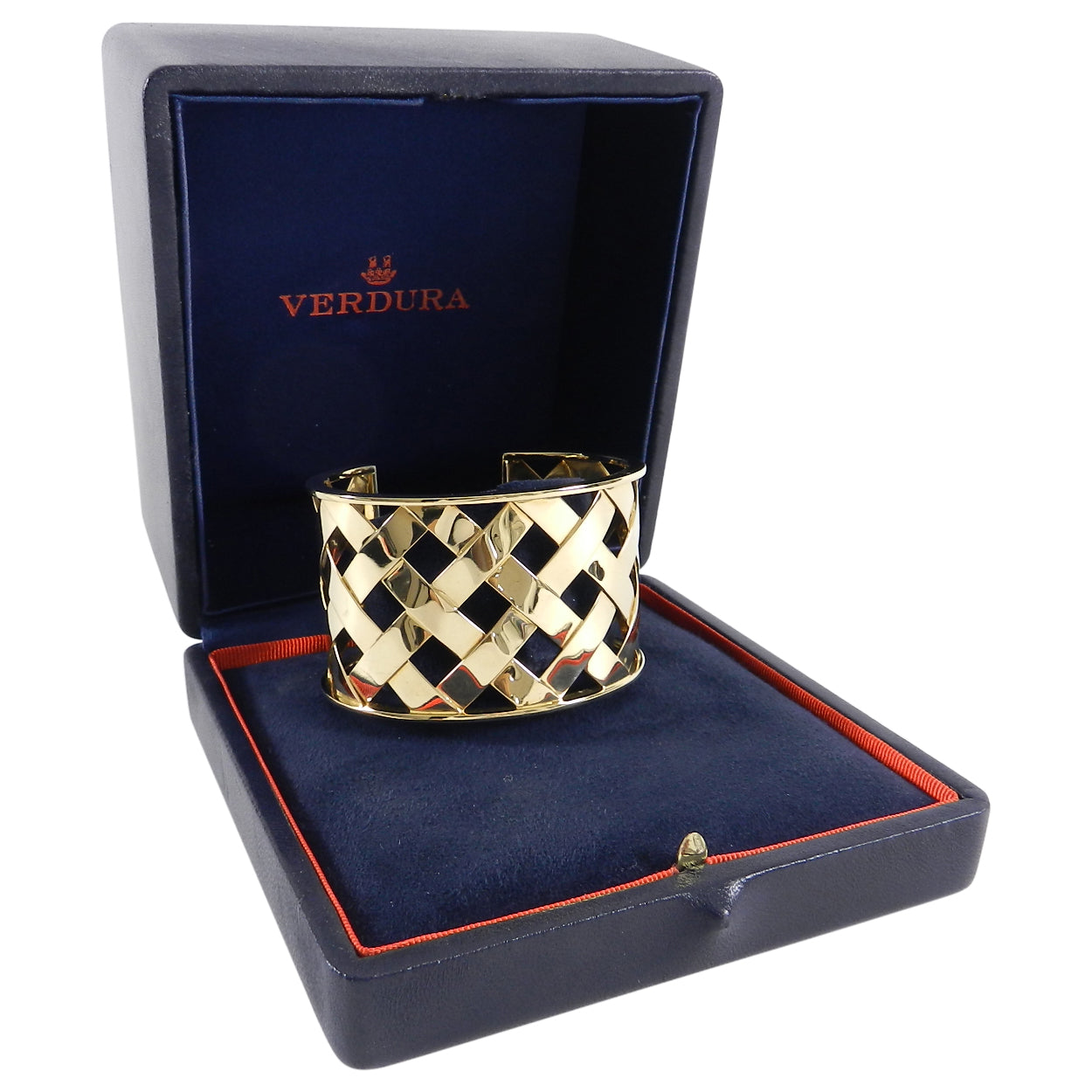 Verdura 18k Yellow Gold Criss Cross Cuff Bracelet