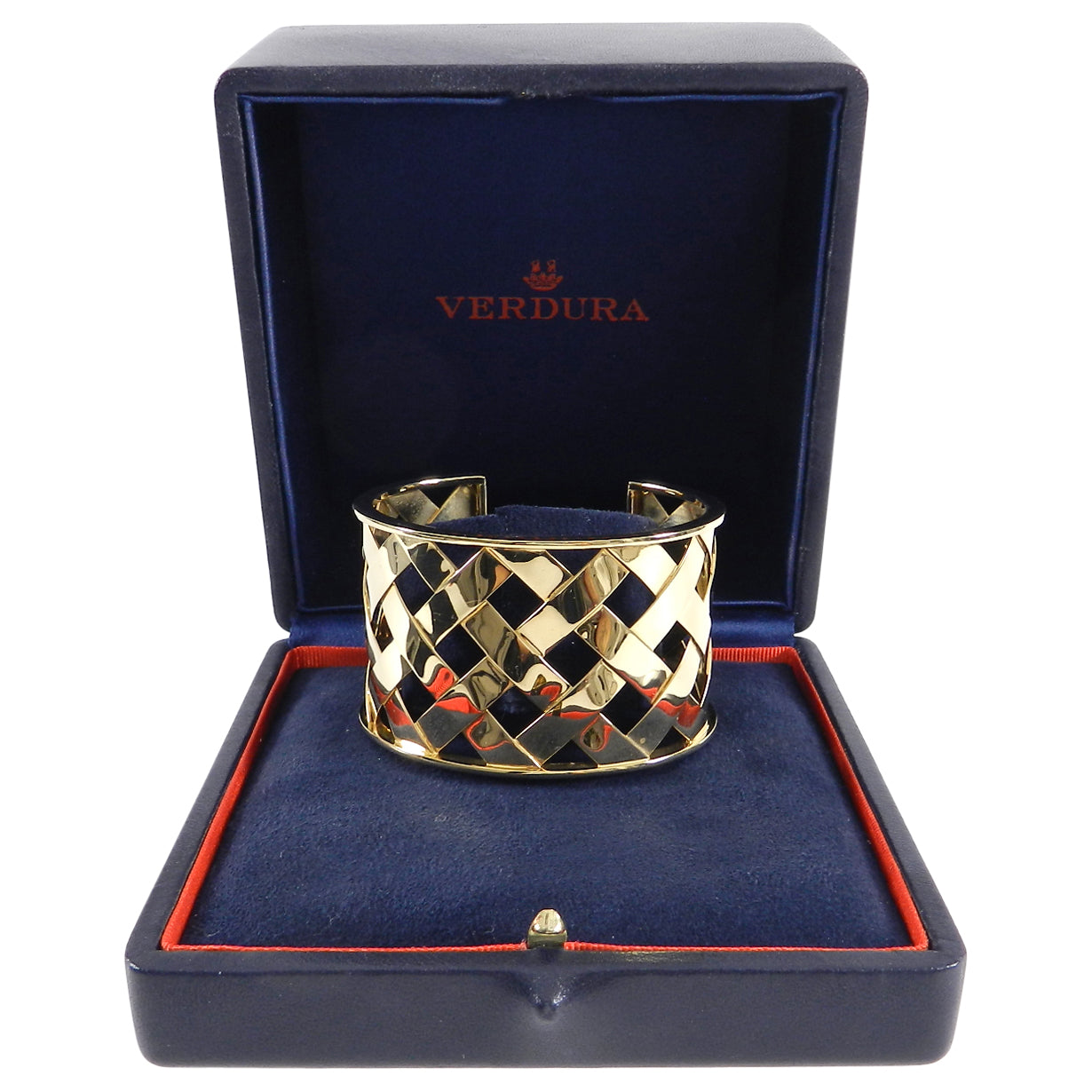 Verdura 18k Yellow Gold Criss Cross Cuff Bracelet