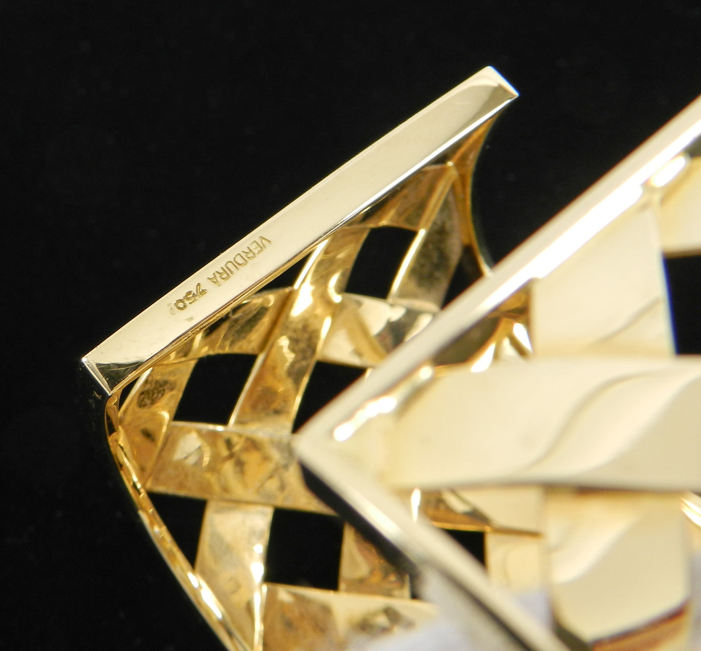 Verdura 18k Yellow Gold Criss Cross Cuff Bracelet