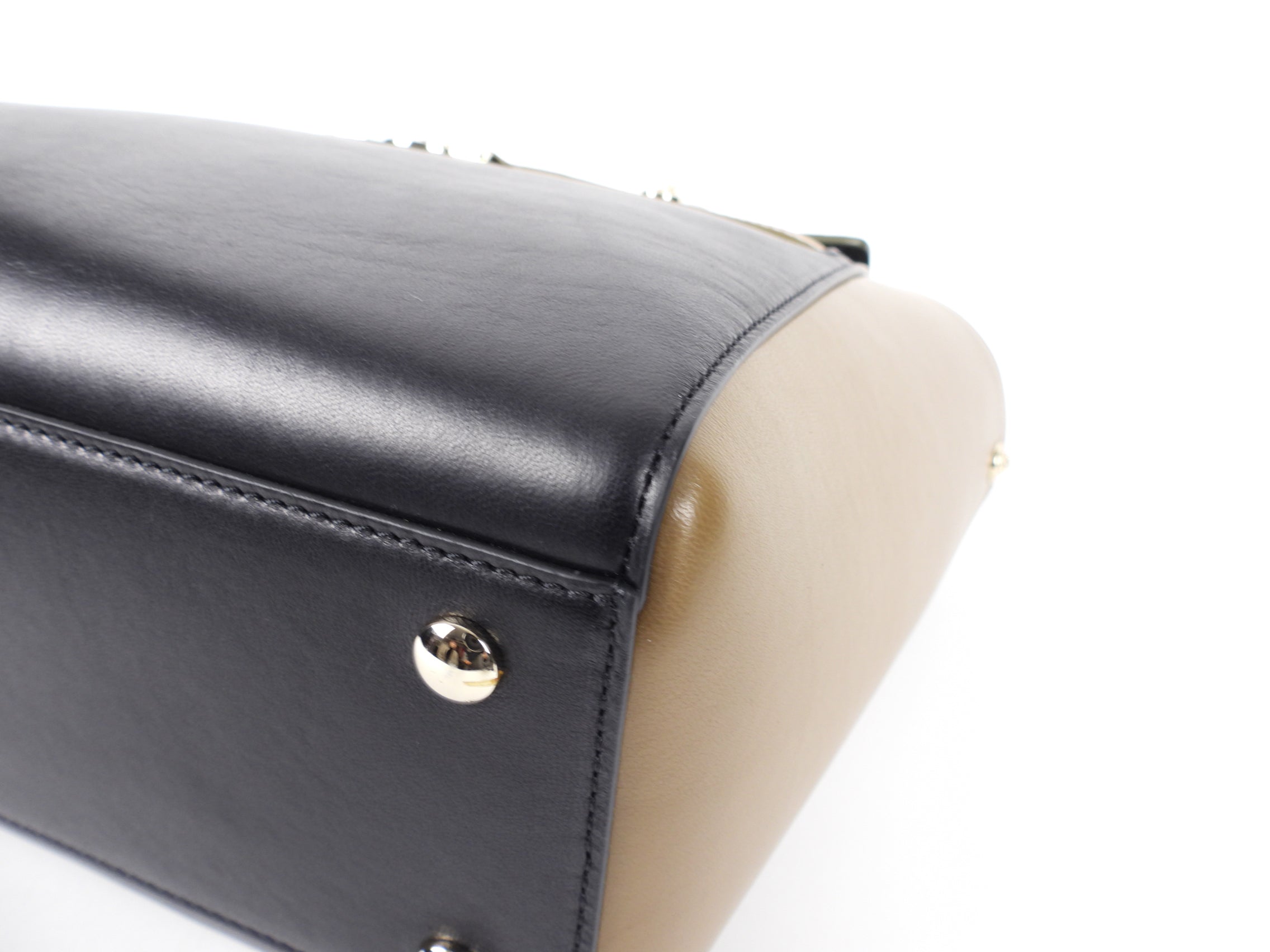 Versace Olive / Black Tricolor Two-Way Satchel Bag